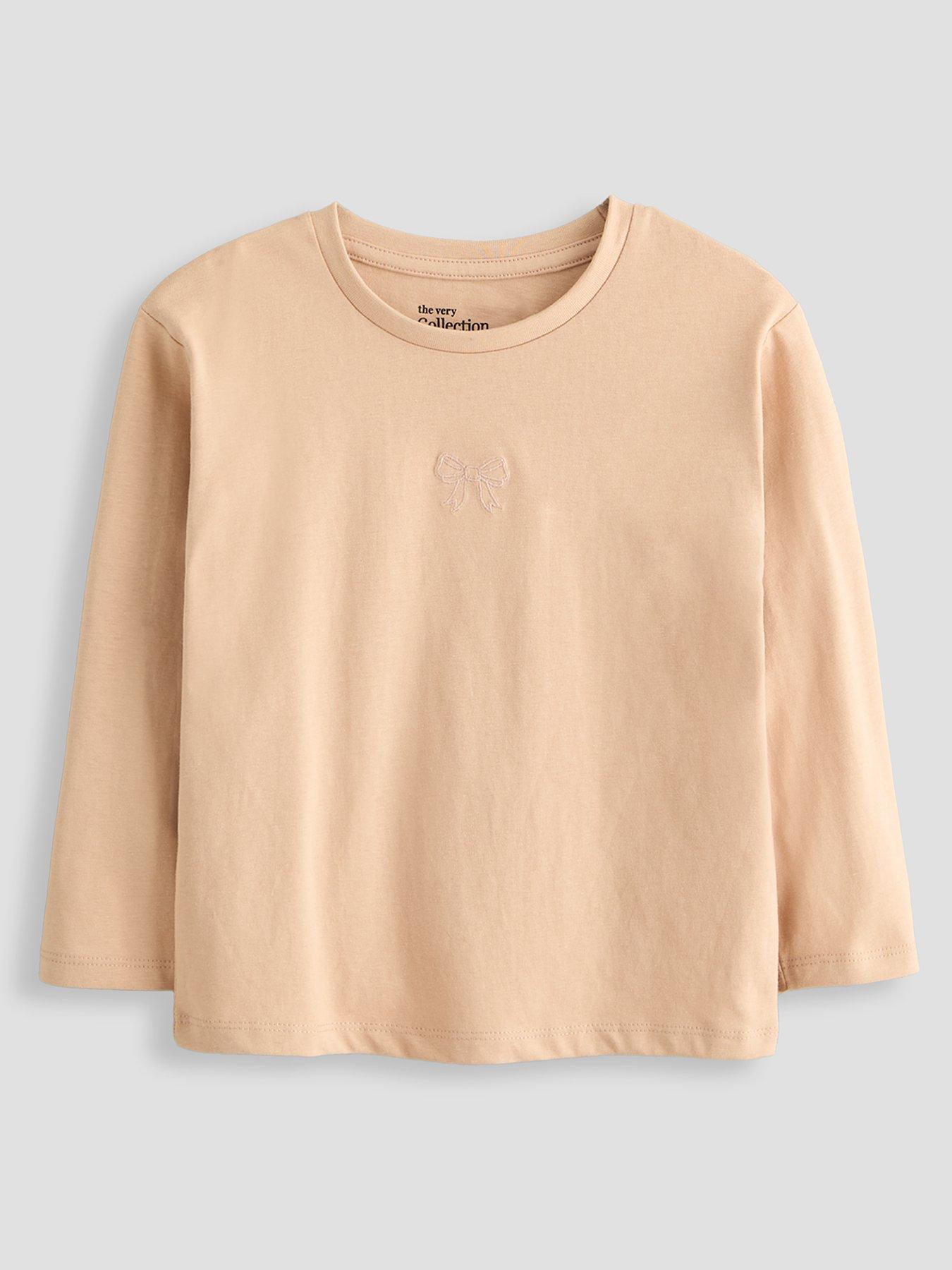 Image 3 of 5 of The Very Collection Girls 4 Pack Long Sleeve Basic T-shirts - Multi