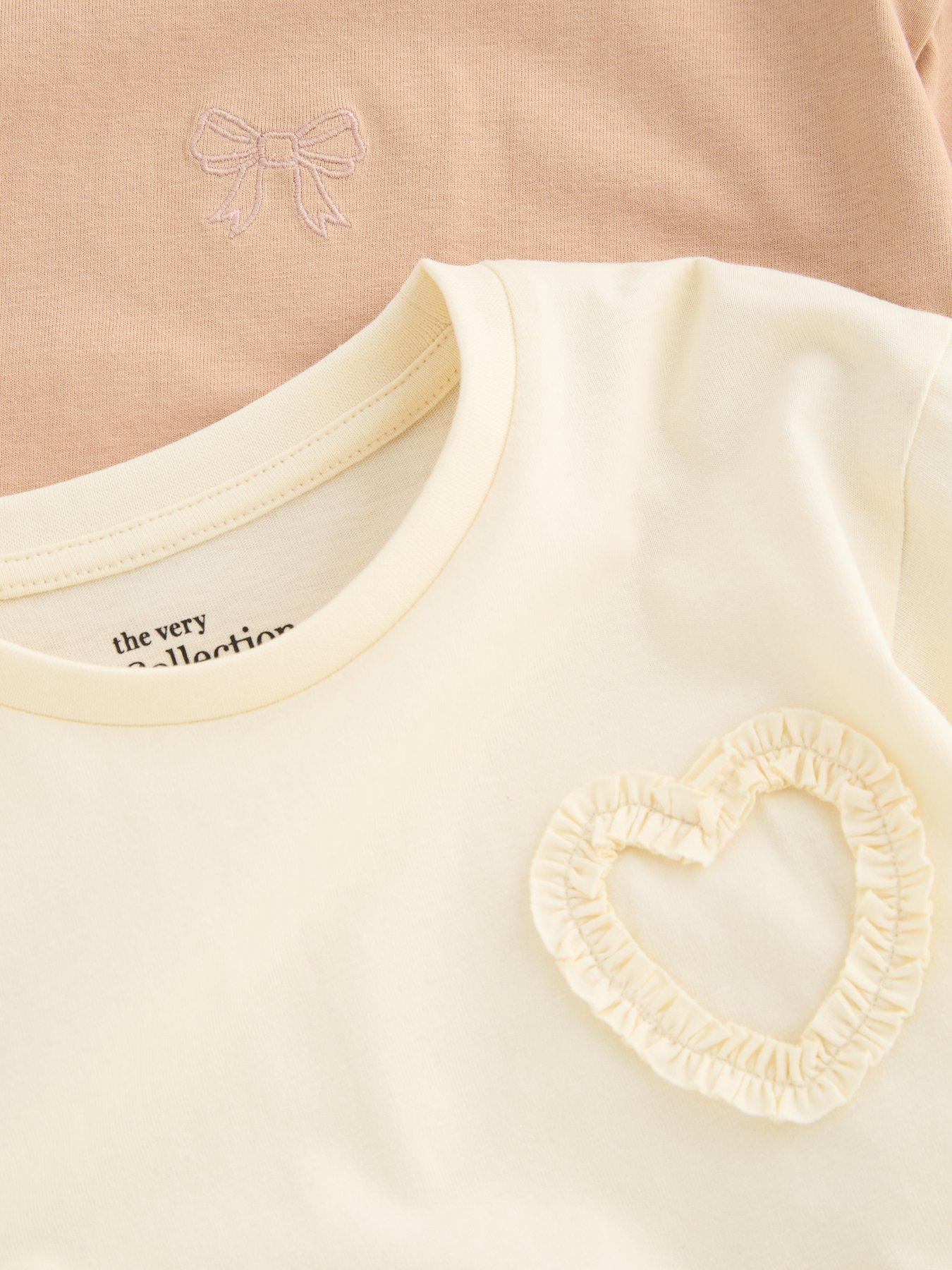Image 4 of 5 of The Very Collection Girls 4 Pack Long Sleeve Basic T-shirts - Multi
