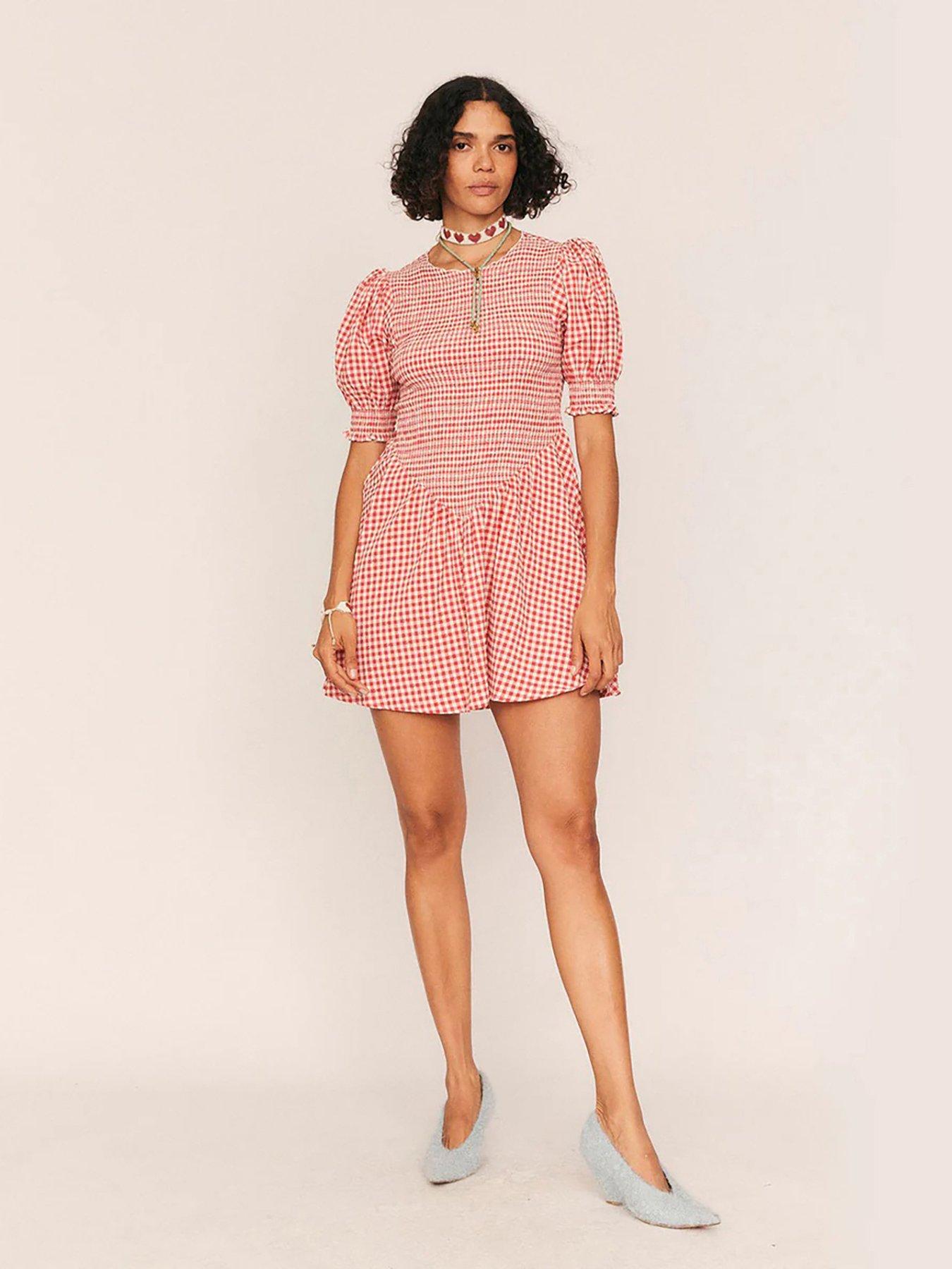 Summery Maude Check Mini Dress - Red