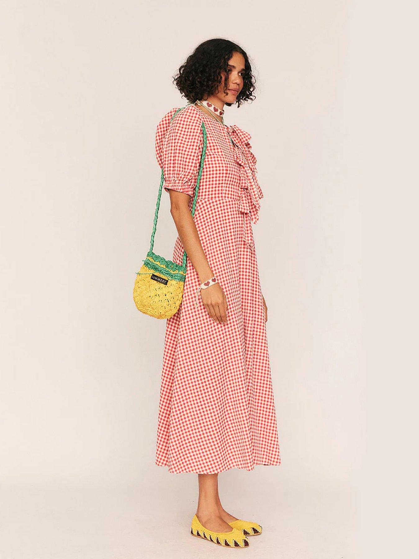 Image 3 of 4 of Summery Check Midi Dress - Maude
