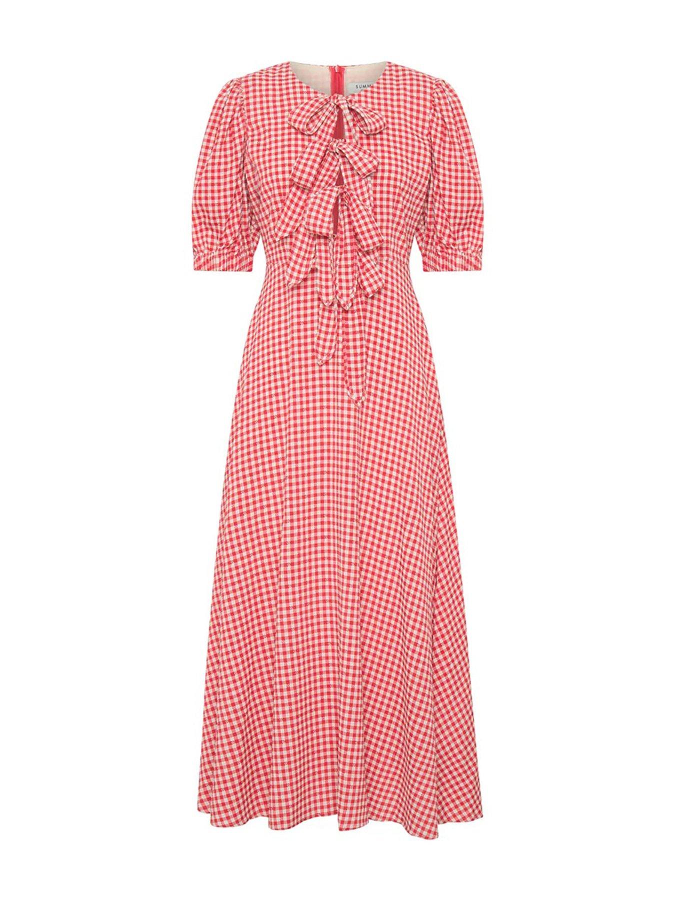 Image 4 of 4 of Summery Check Midi Dress - Maude