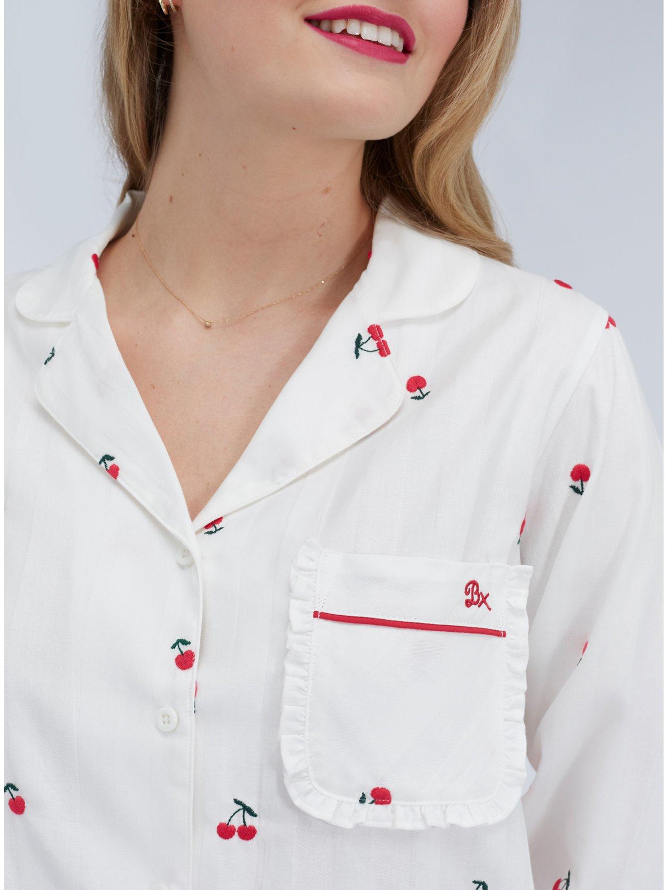  image of boux-avenue-cherry-emb-cotton-pyjama-set-pink