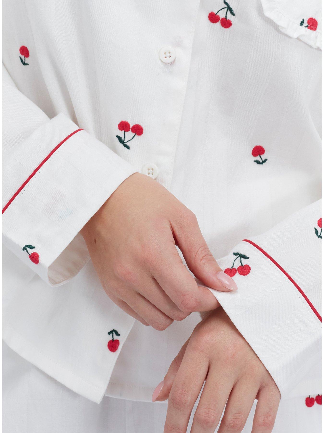  image of boux-avenue-cherry-emb-cotton-pyjama-set-pink