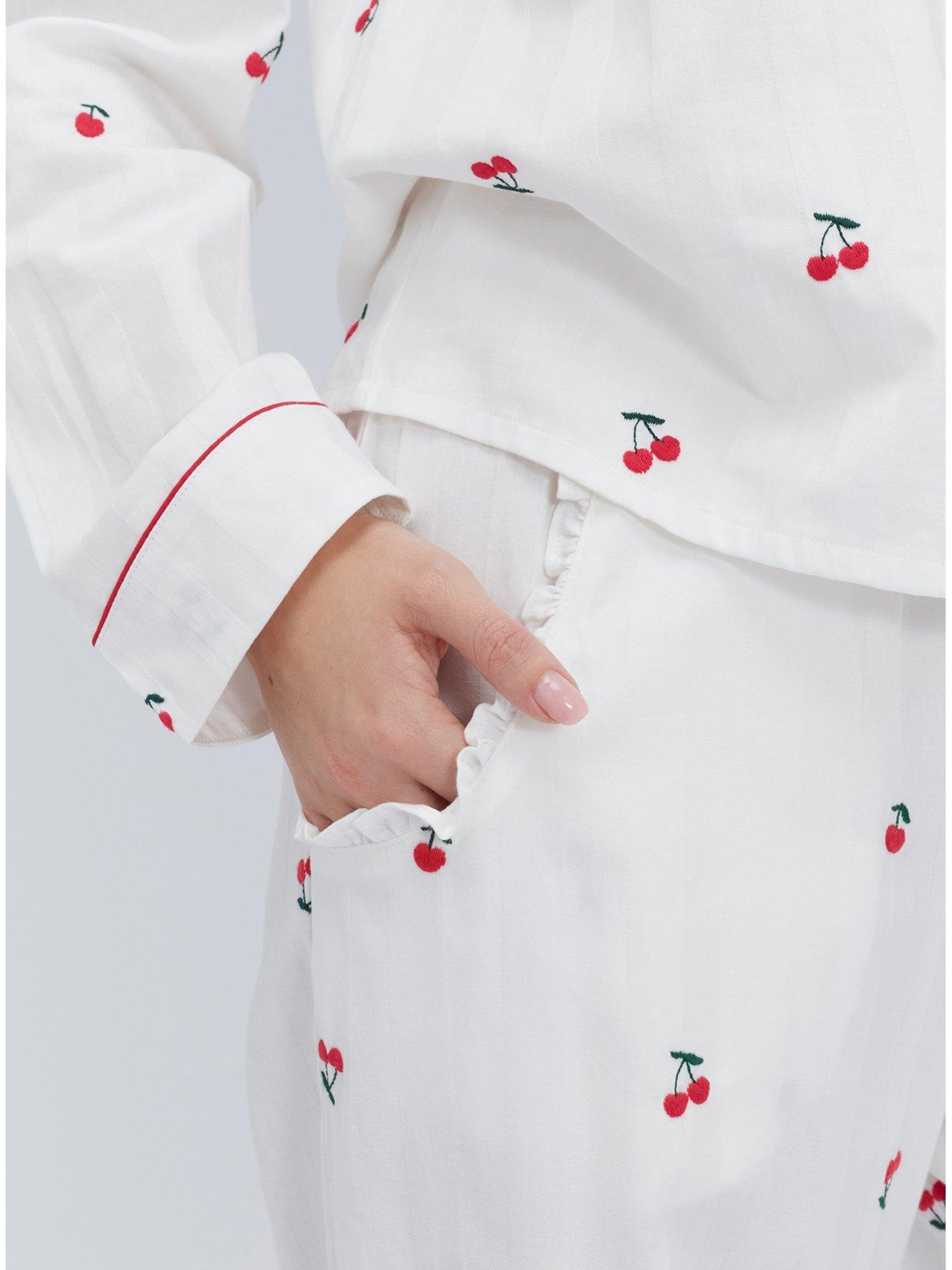 image of boux-avenue-cherry-emb-cotton-pyjama-set-pink