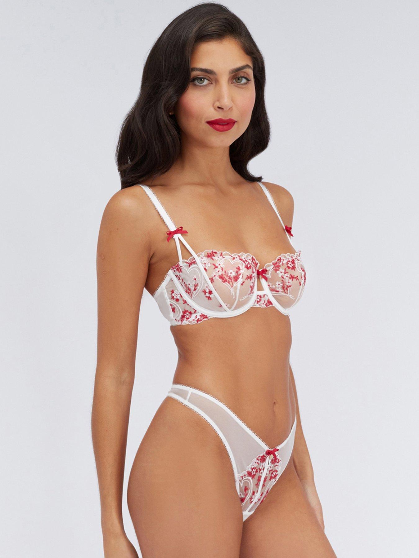  image of boux-avenue-lisette-embroidered-thong-white