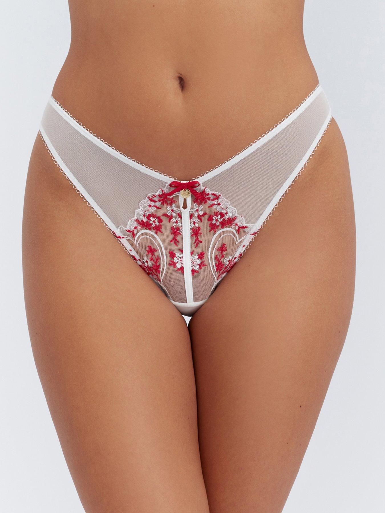 Boux Avenue Lisette Embroidered Briefs - White Mix