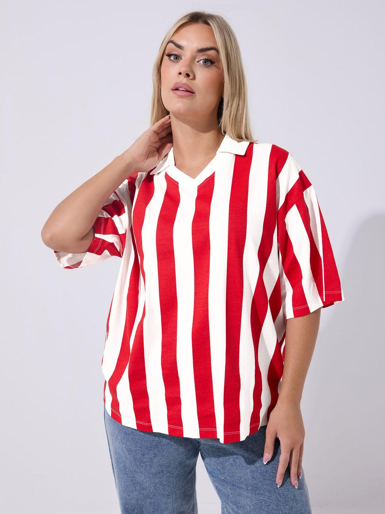  image of yours-curve-collar-stripe-top