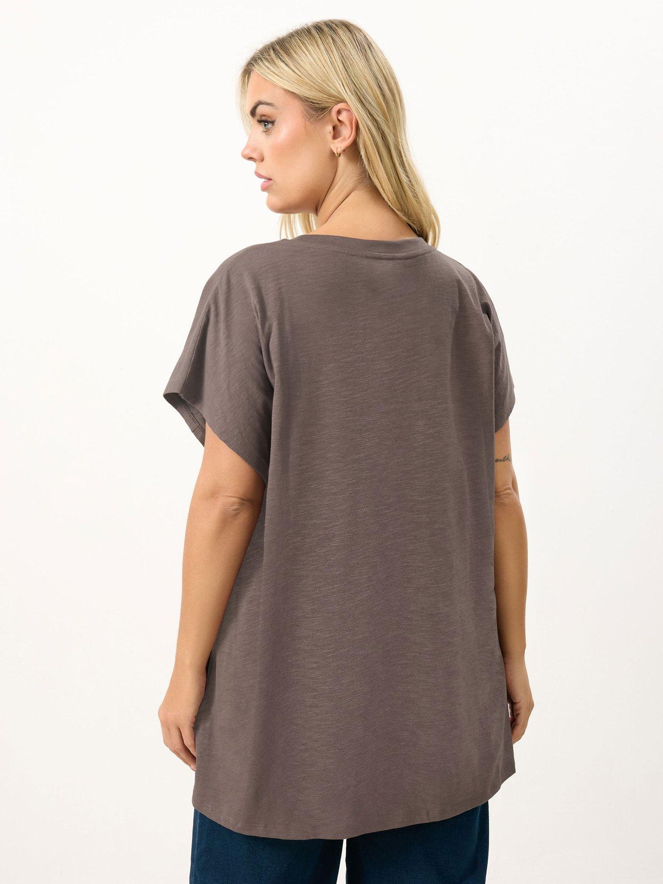 Image 2 of 5 of Yours Curve Cotton Slub Stud Top