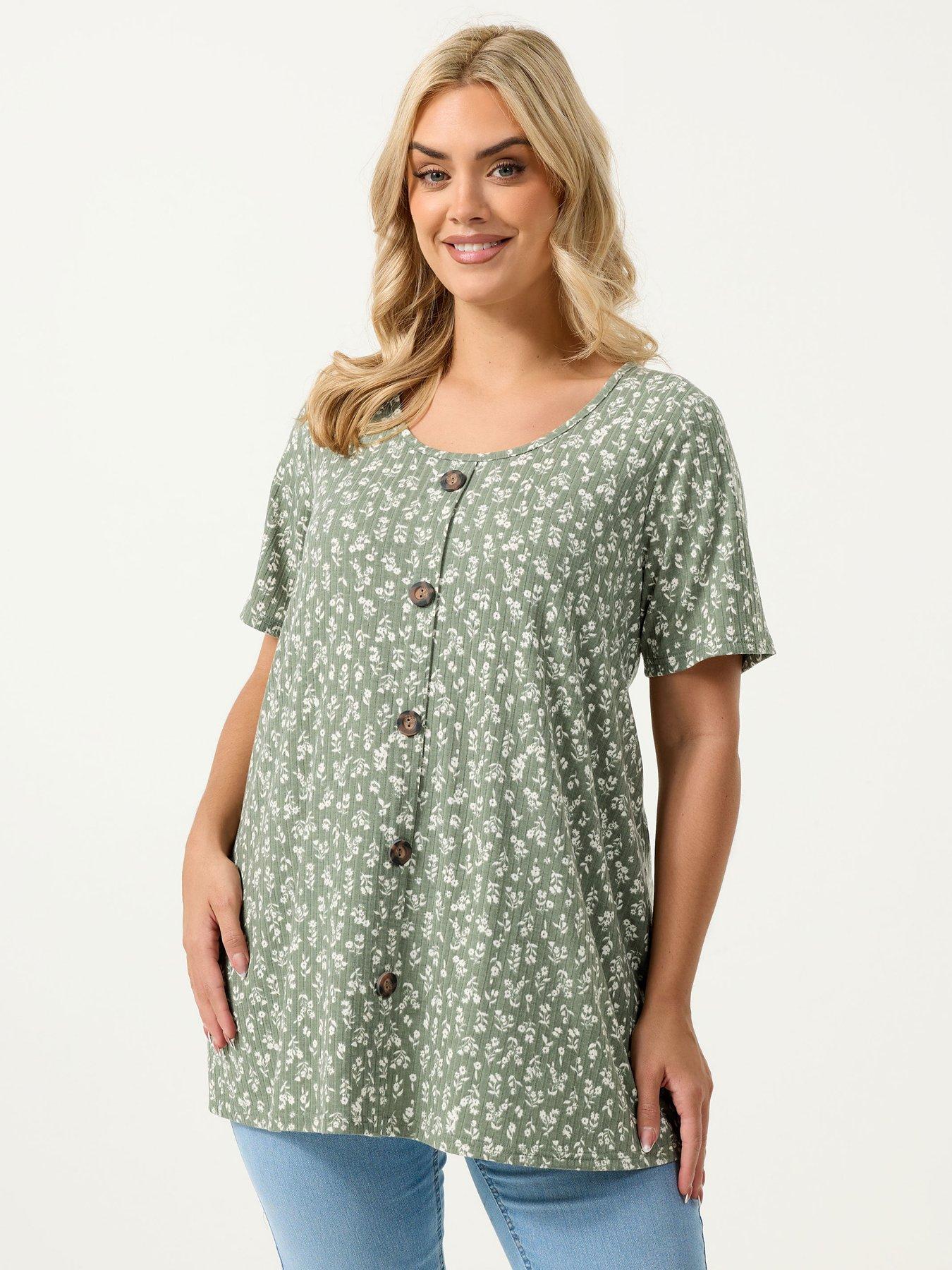 yours-curve-rib-swing-button-front-t-shirt