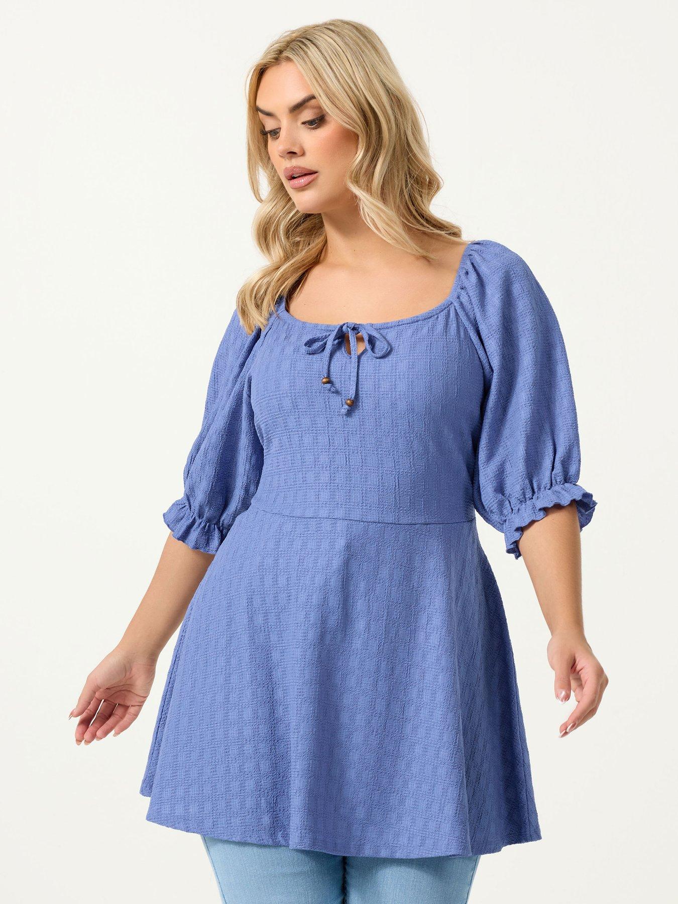 Image 1 of 5 of Yours Curve Milkmaid Texture T-shirt