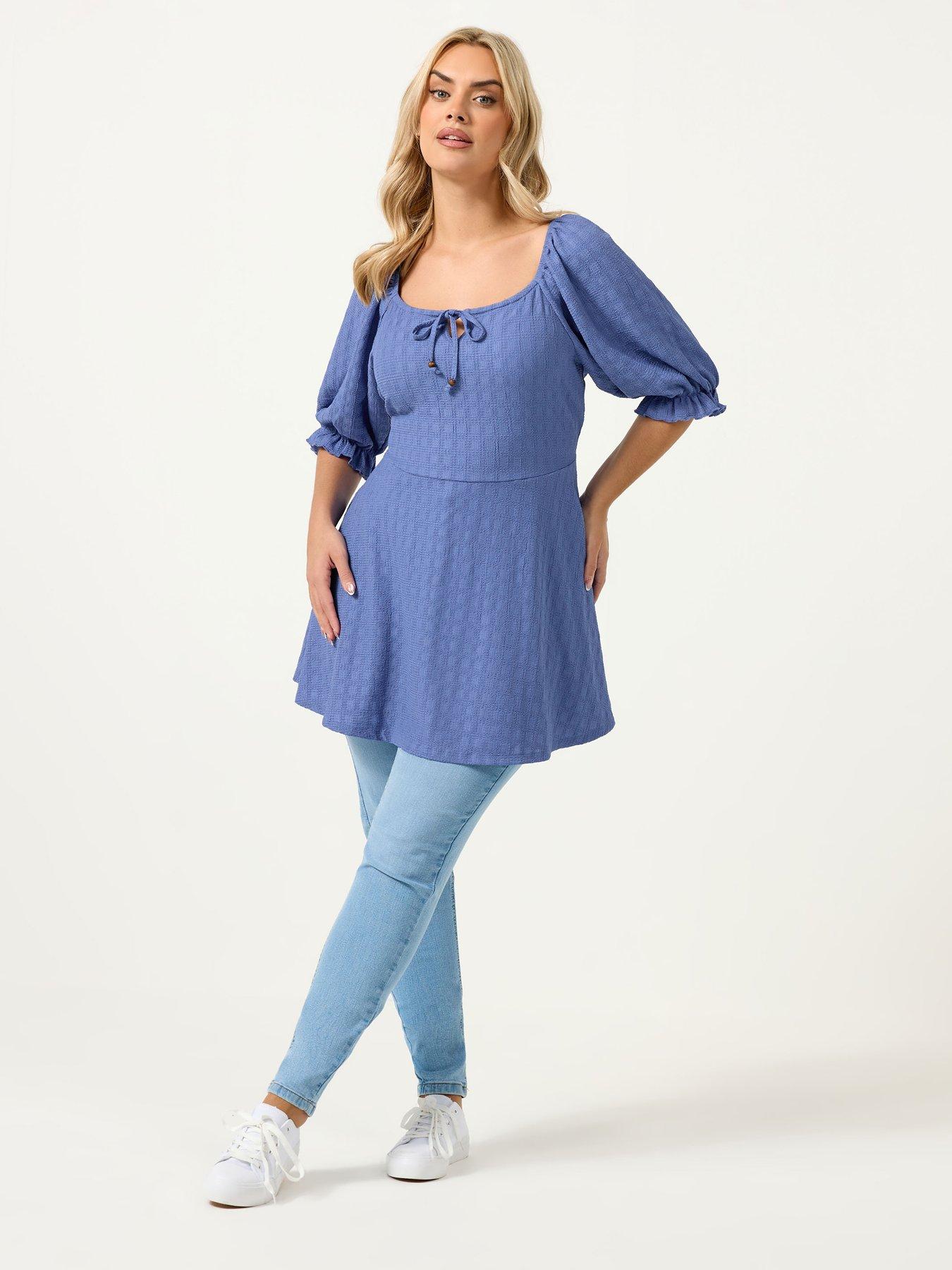 Image 3 of 5 of Yours Curve Milkmaid Texture T-shirt