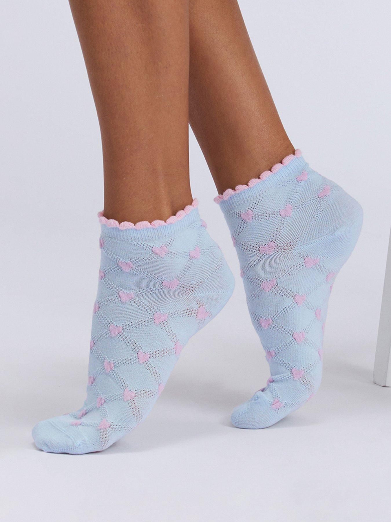  image of boux-avenue-heart-2-pack-midi-socks-pink