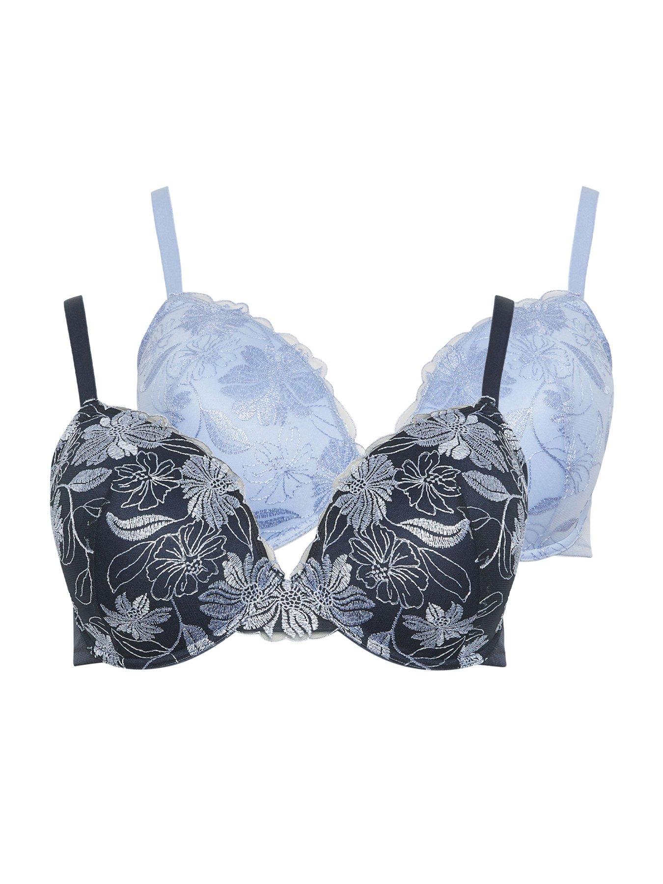  image of yours-curve-2-pack-non-padded-bra-blue