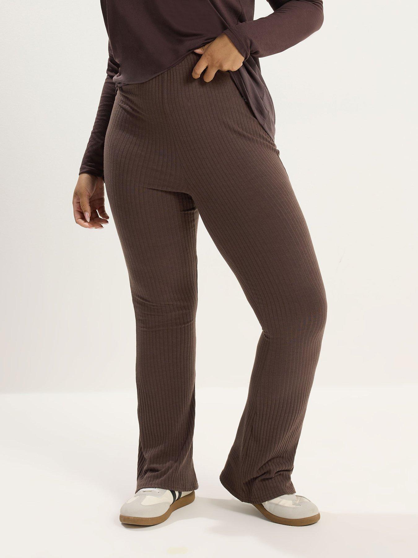 front image of yours-curve-ribbed-flare-legging