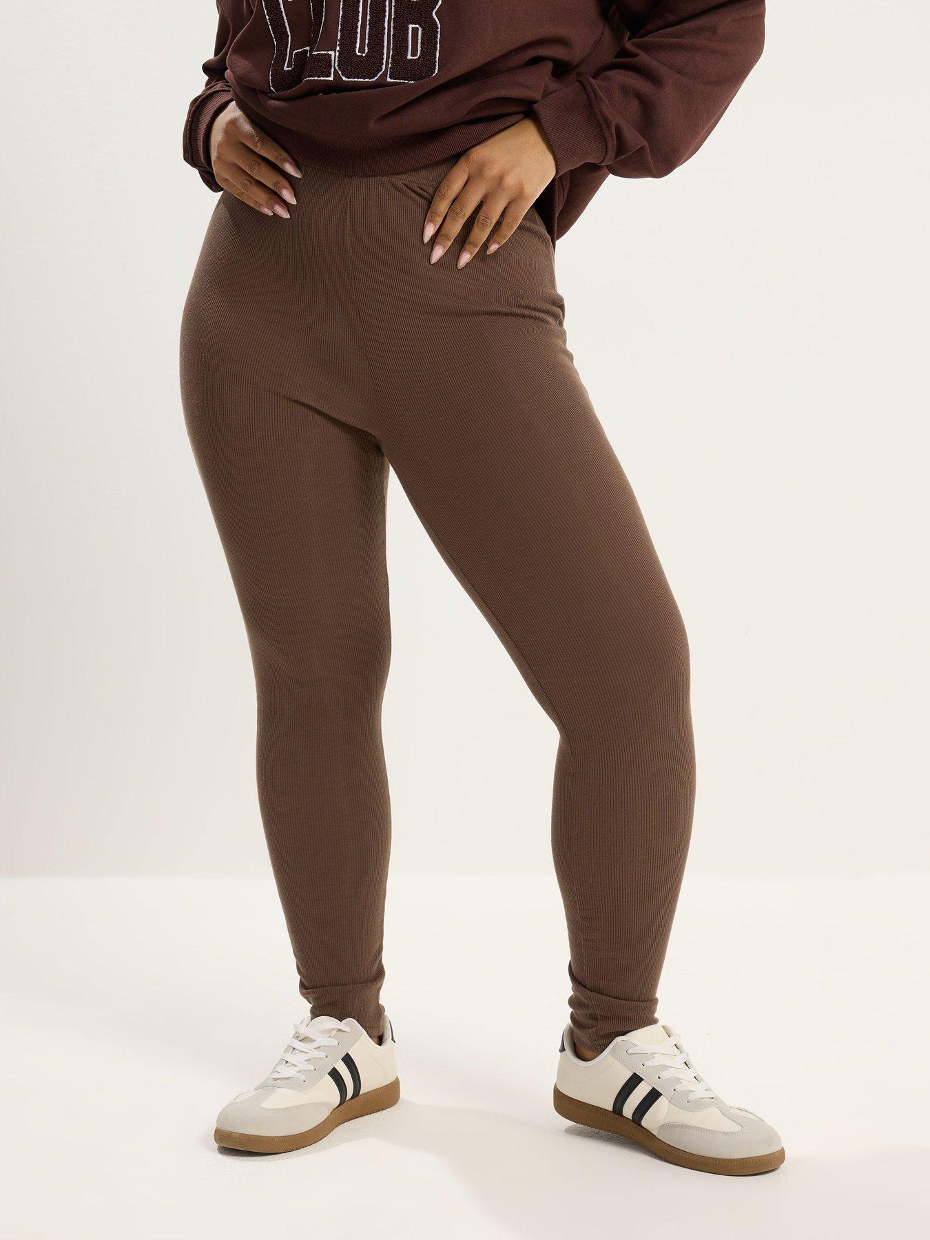 front image of yours-curve-mini-ribbed-legging