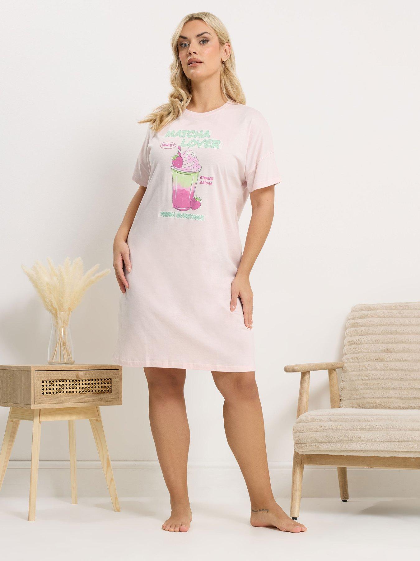 Yours Curve Strawberry Matcha Sleep T-shirt