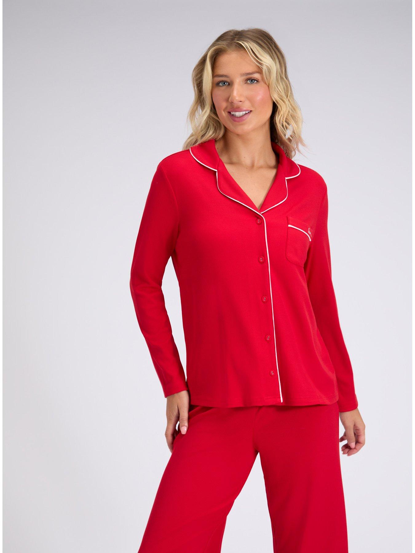  image of boux-avenue-rib-modal-pant-red