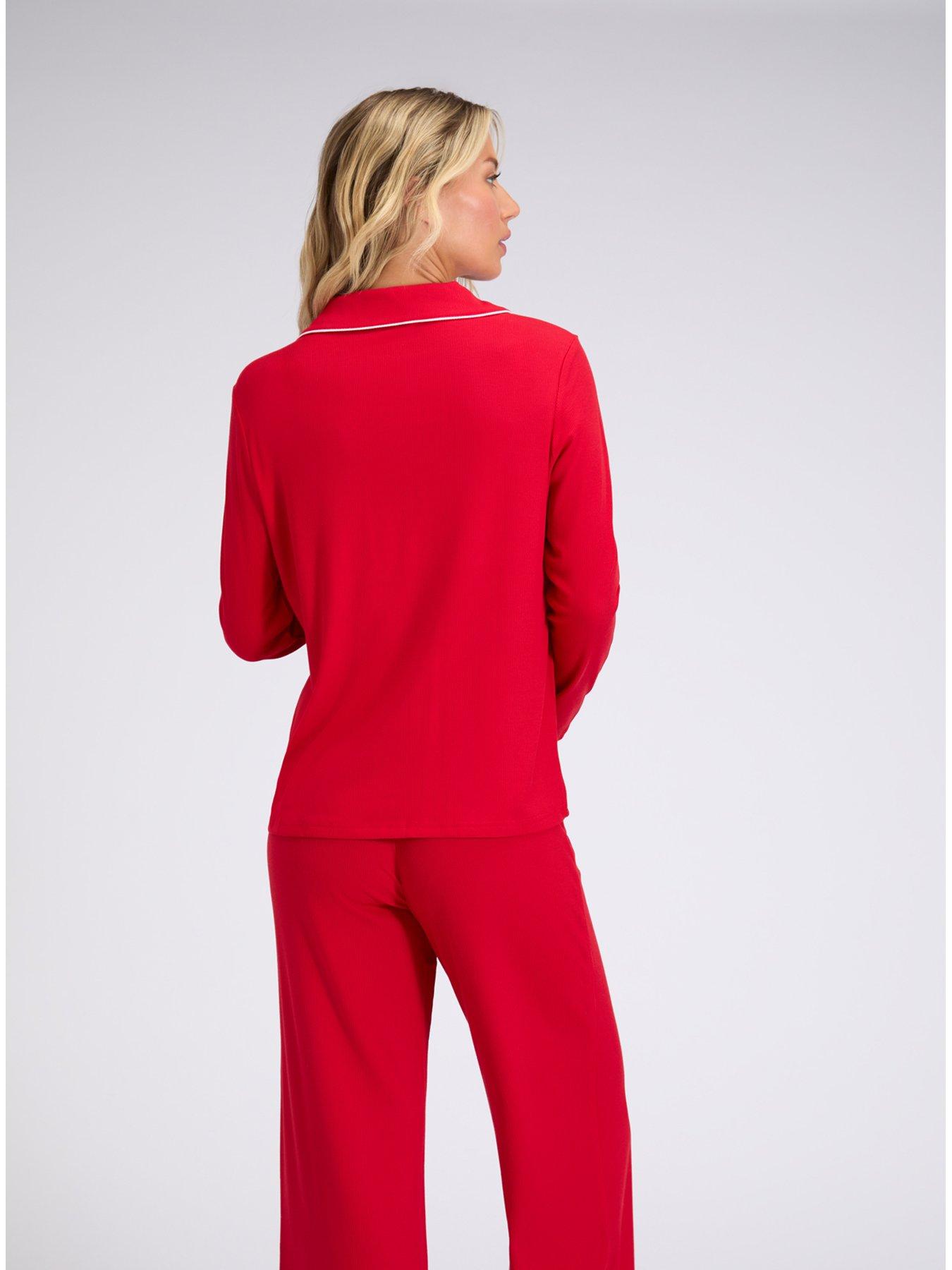  image of boux-avenue-rib-modal-pant-red