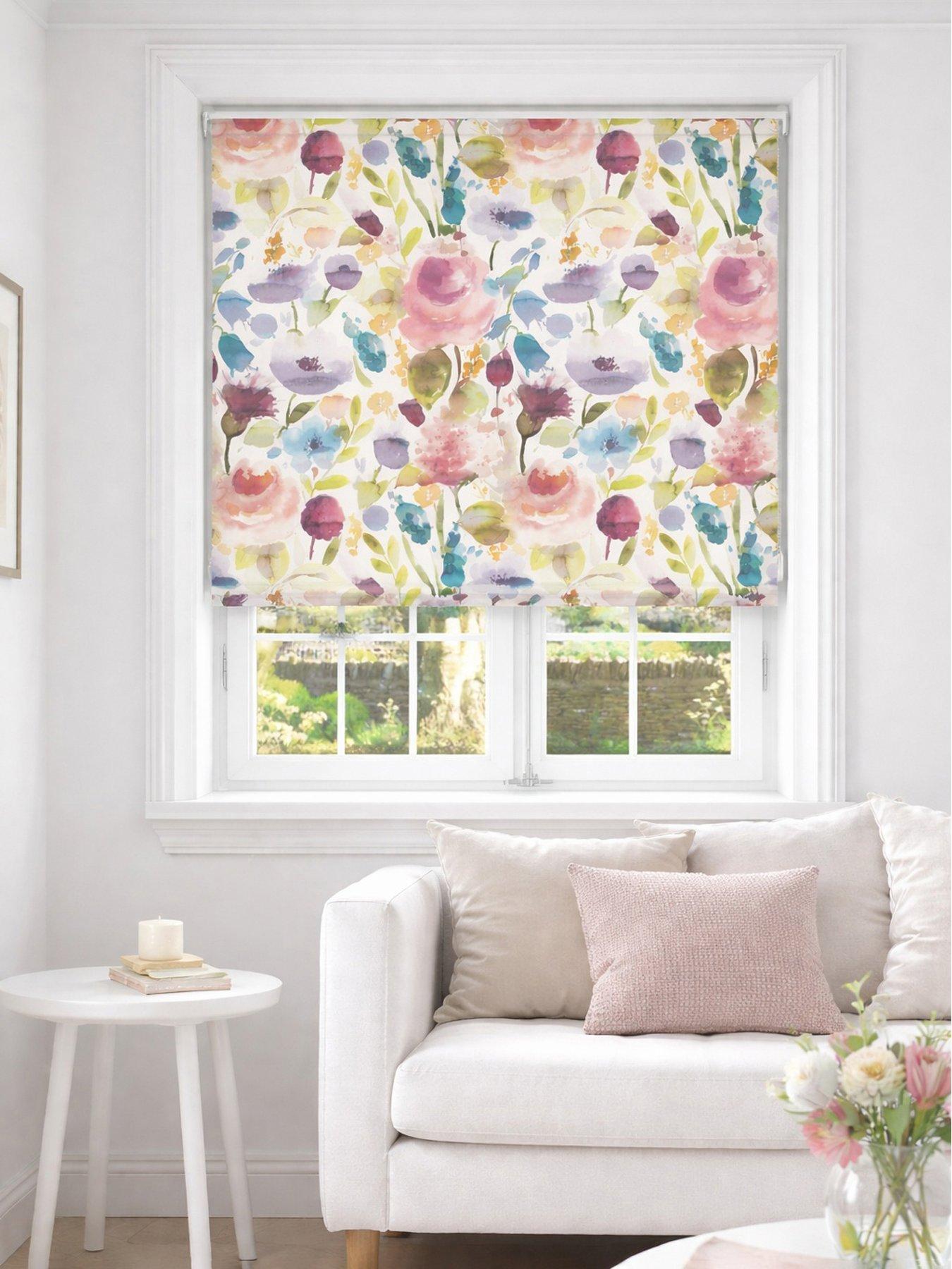 The Very Collection Painted Floral Roller Blind 150x160 - Autumn