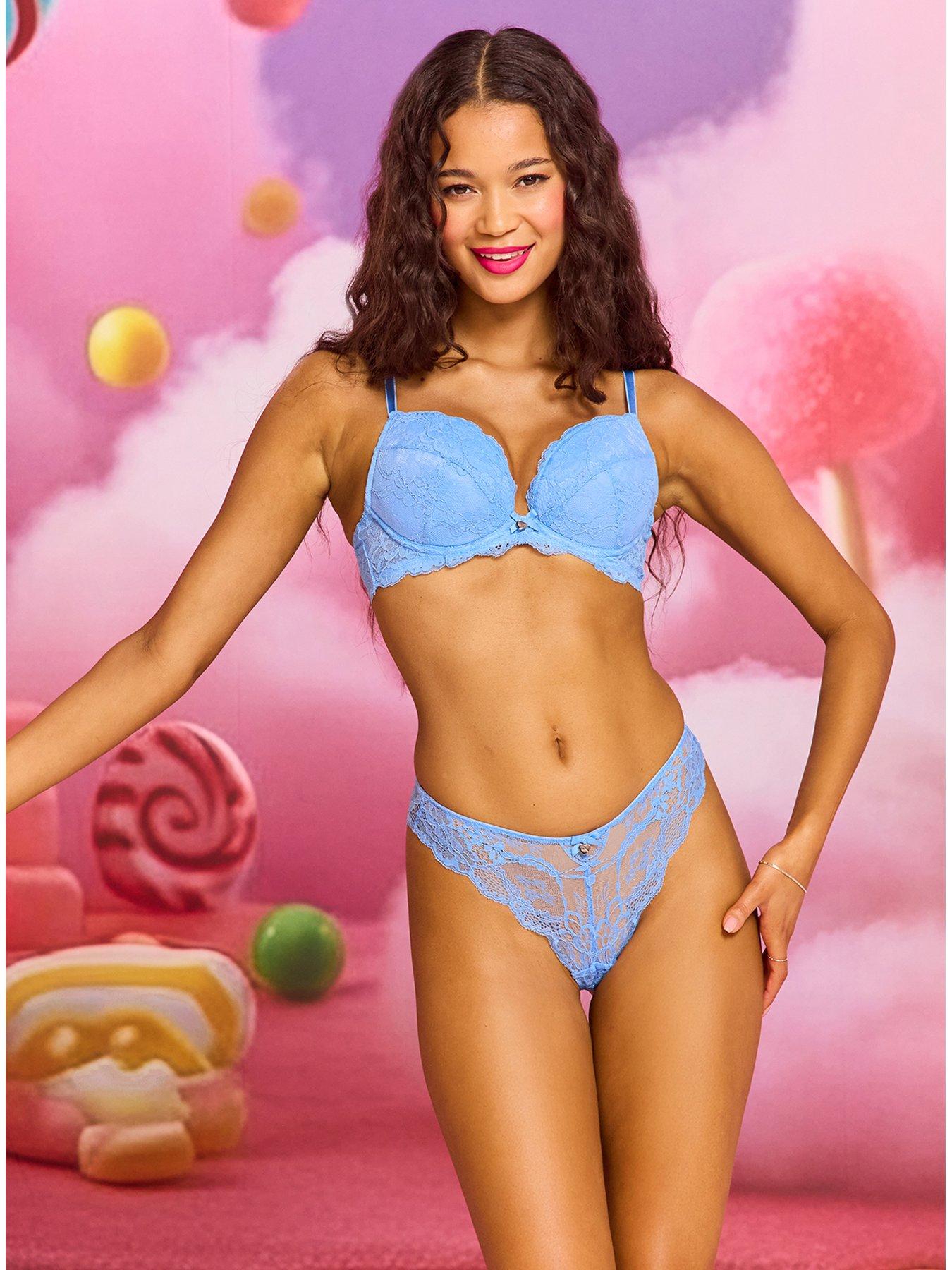 Image 1 of 5 of Boux Avenue Mollie Thong - Cornflower - Blue