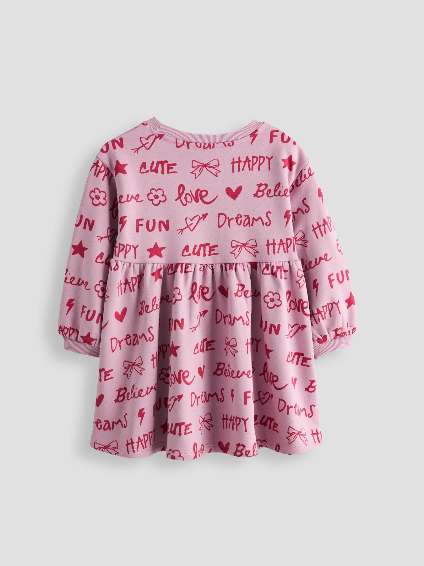 Image 4 of 6 of The Very Collection Girls 2 Pack Graphic Print Sweat Dresses - Multi