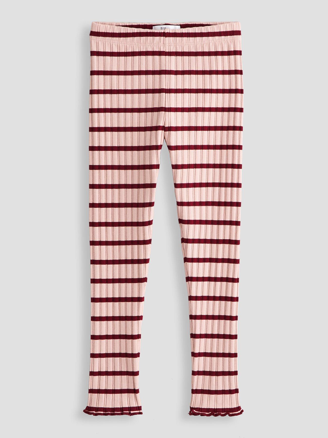 The Very Collection Girls Stripe Basic Leggings - Pink