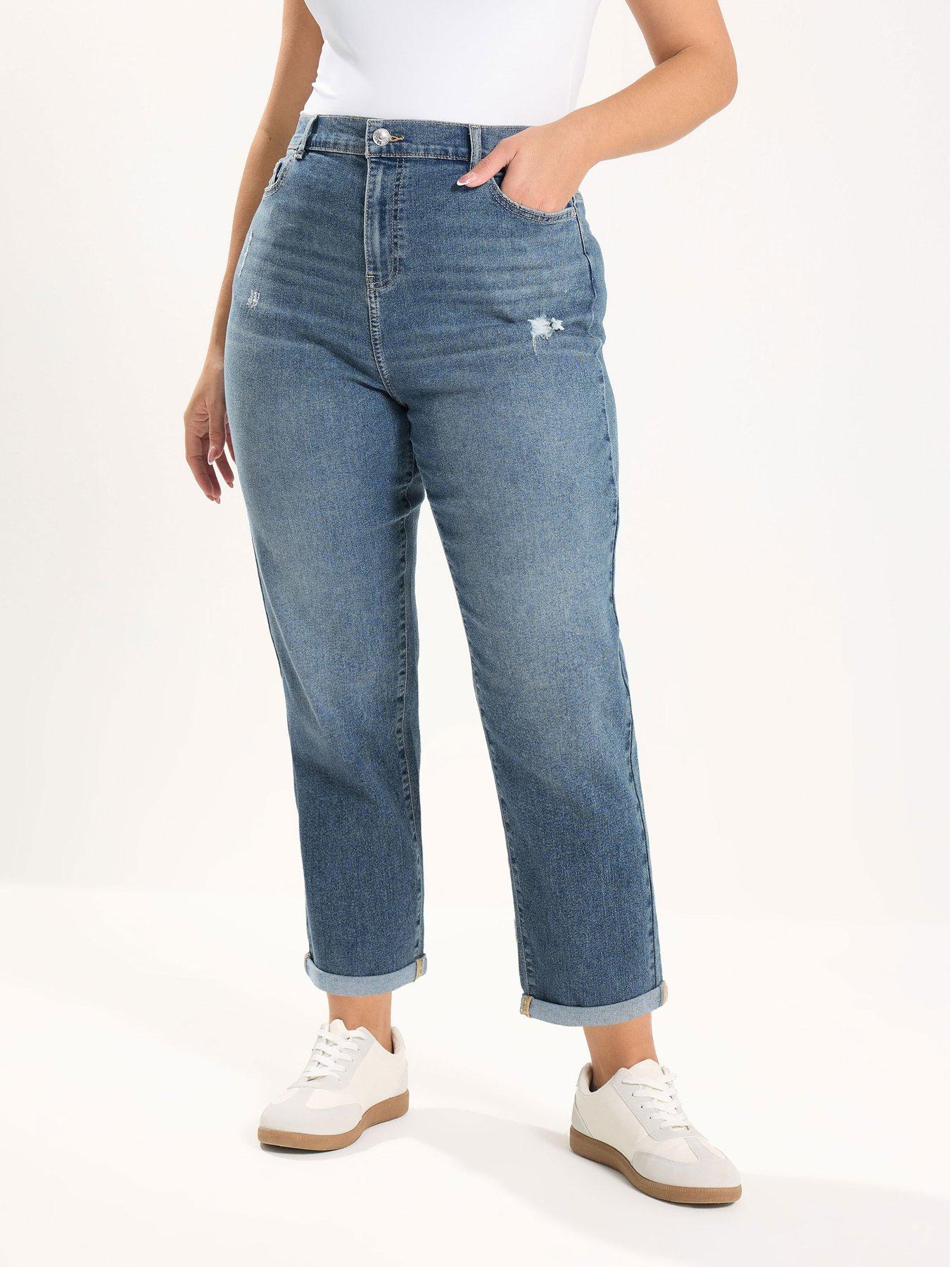 Yours Curve Distressed Boyfriend Jean