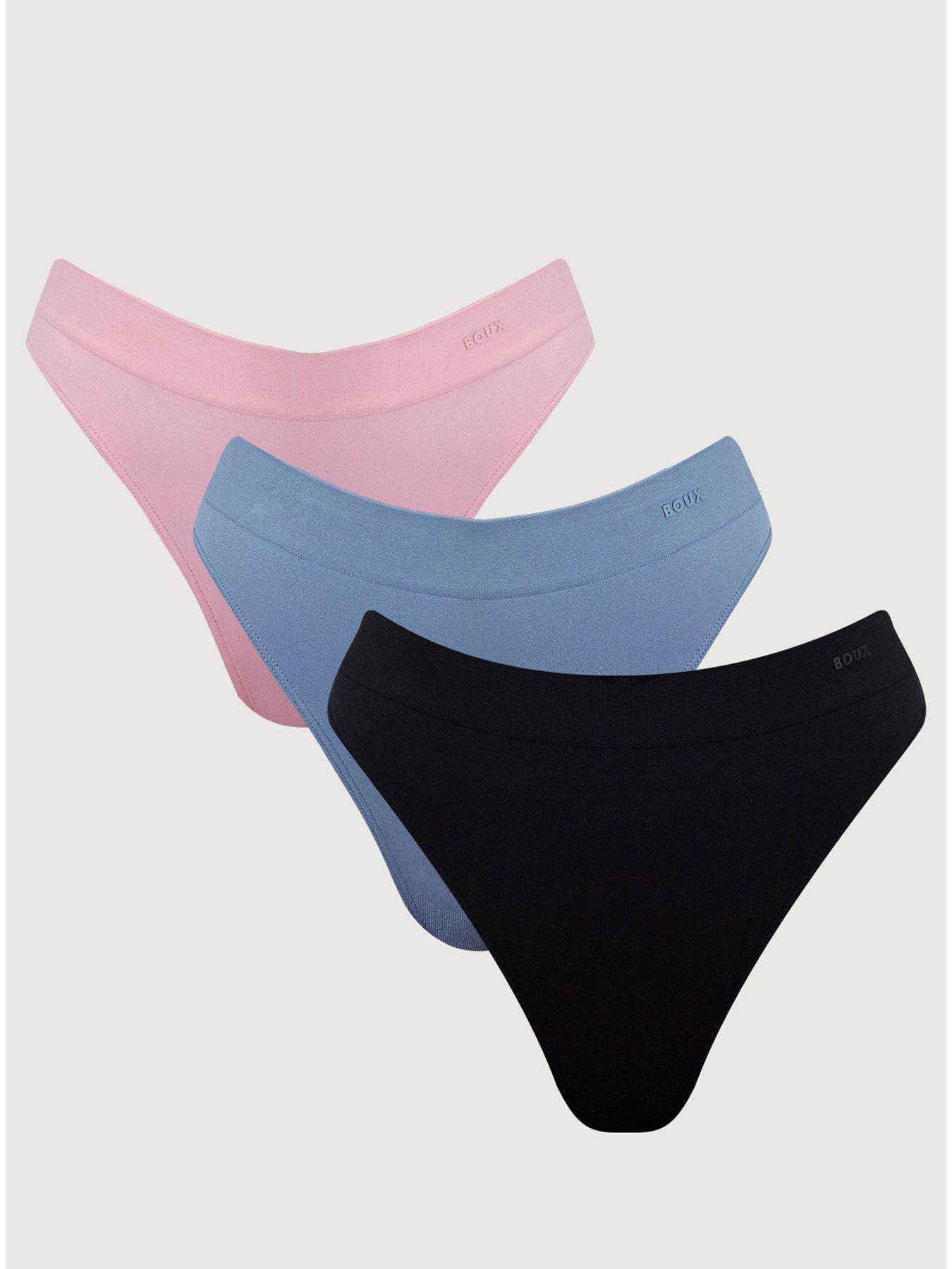Boux Avenue Seamfree High Leg Brazilian 3pk - Pink Mix