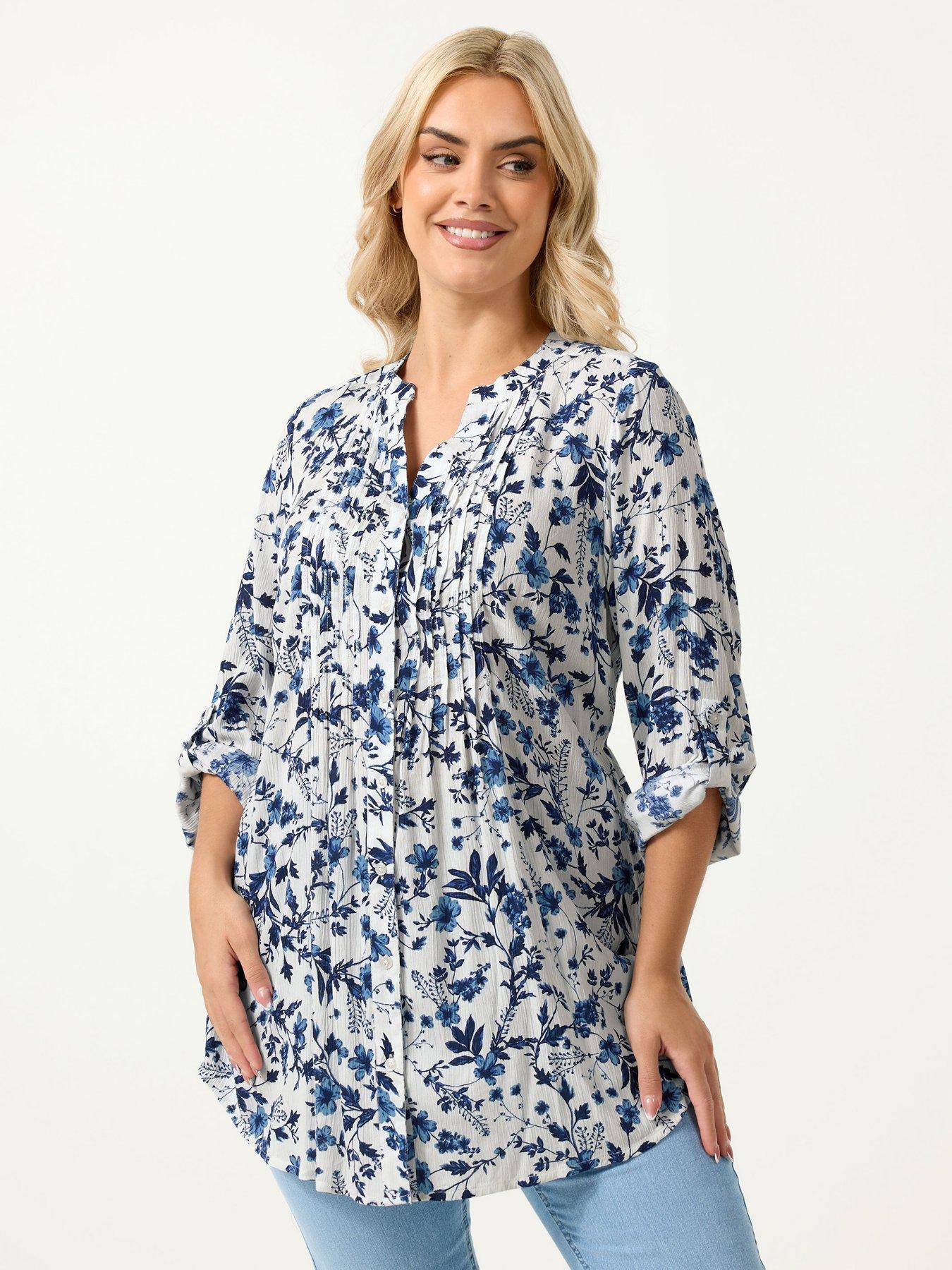 front image of yours-curve-pintuck-top