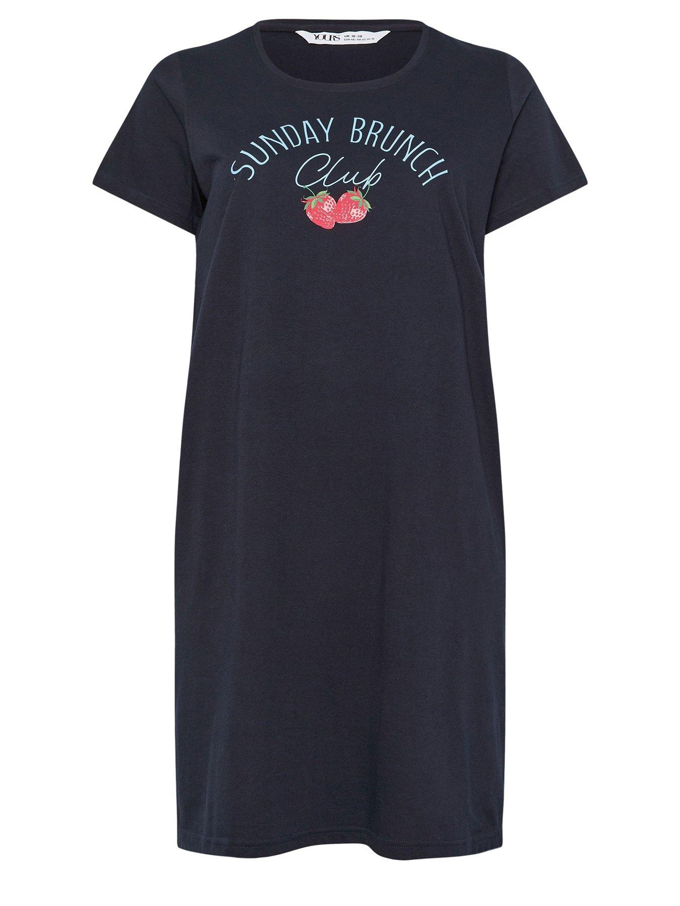 Image 6 of 6 of Yours Curve 2 Pack Sunday Brunch Dipped Back Nightdress