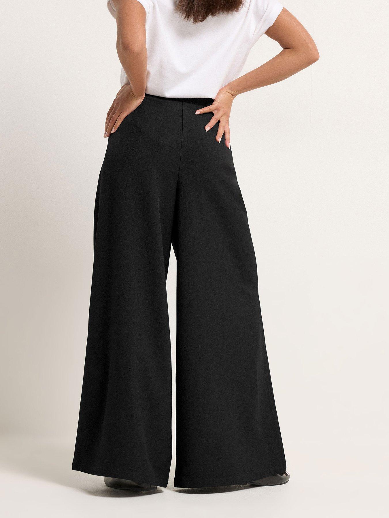 stillFront image of pixiegirl-petite-pleat-front-palazzo-trousers-blue