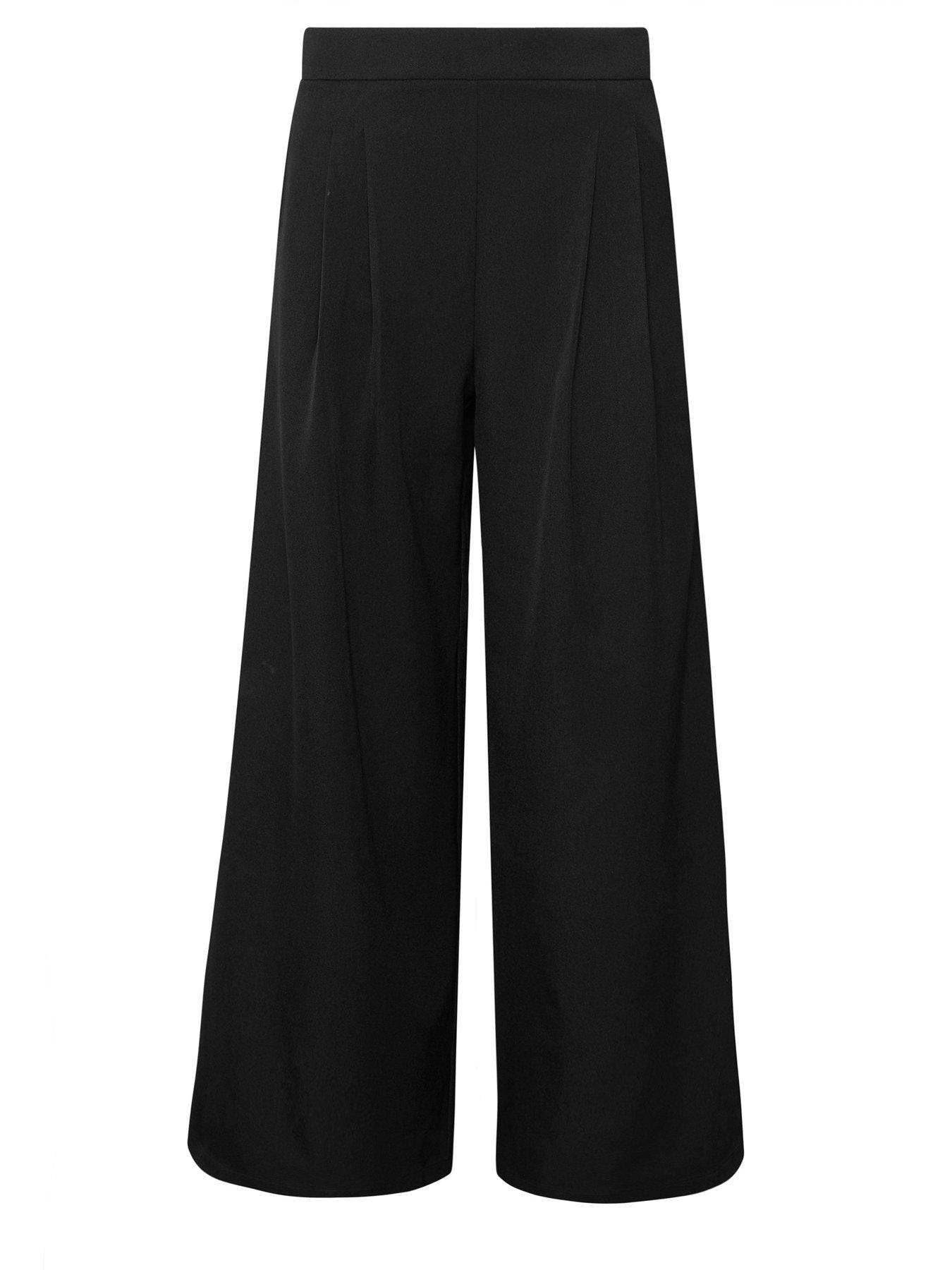  image of pixiegirl-petite-pleat-front-palazzo-trousers-blue