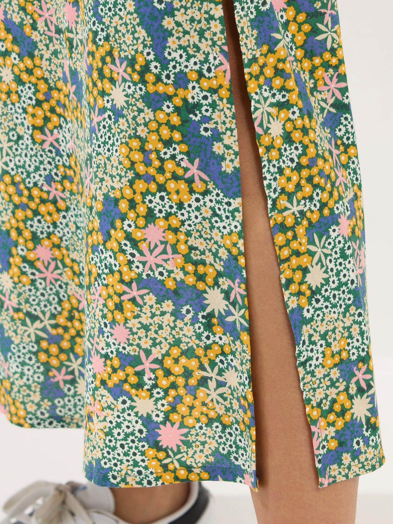  image of pixiegirl-petite-ditsy-midaxi-skirt