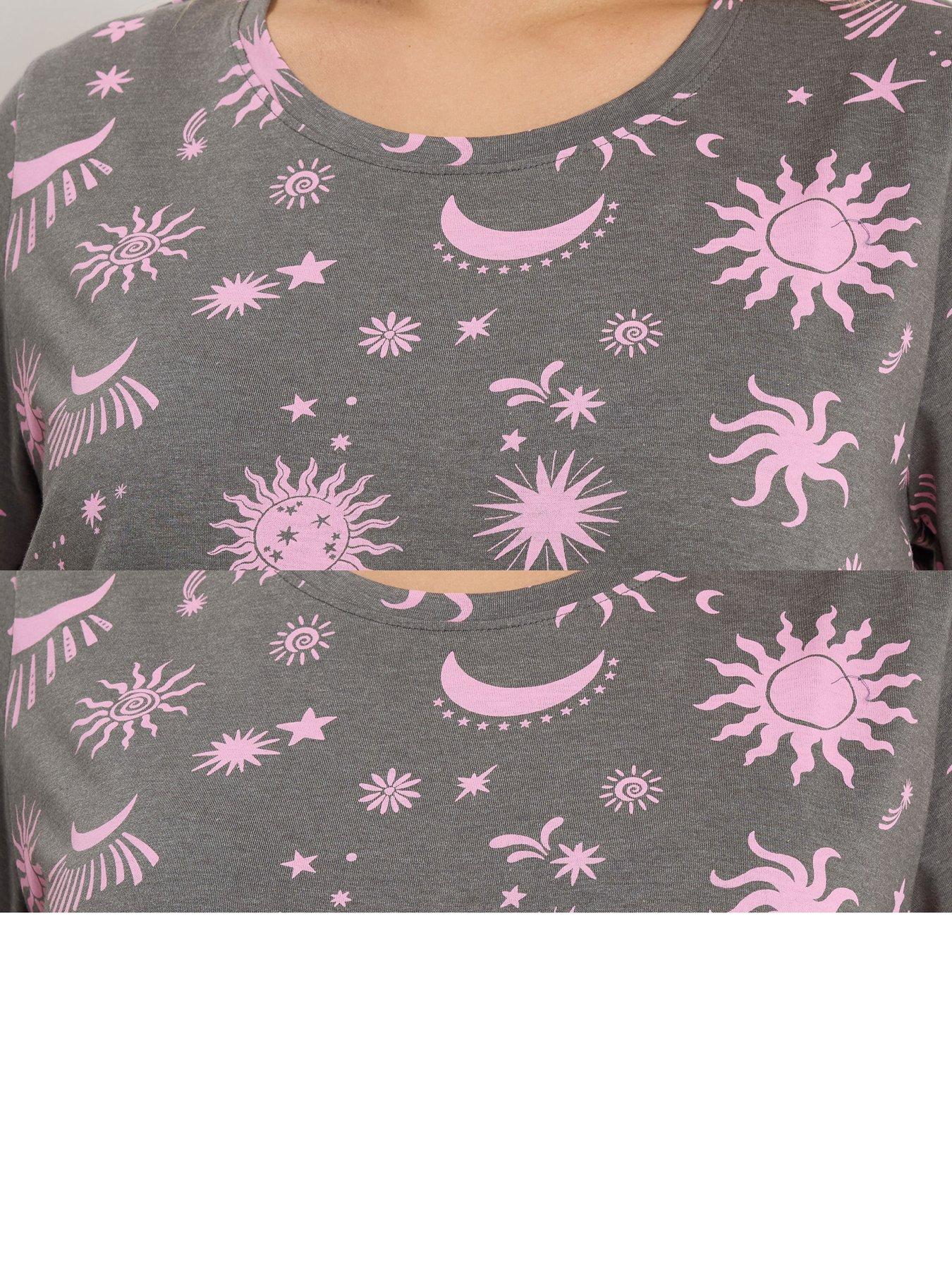 Image 4 of 5 of Yours Curve Celestial Midaxi Nightdress - Grey