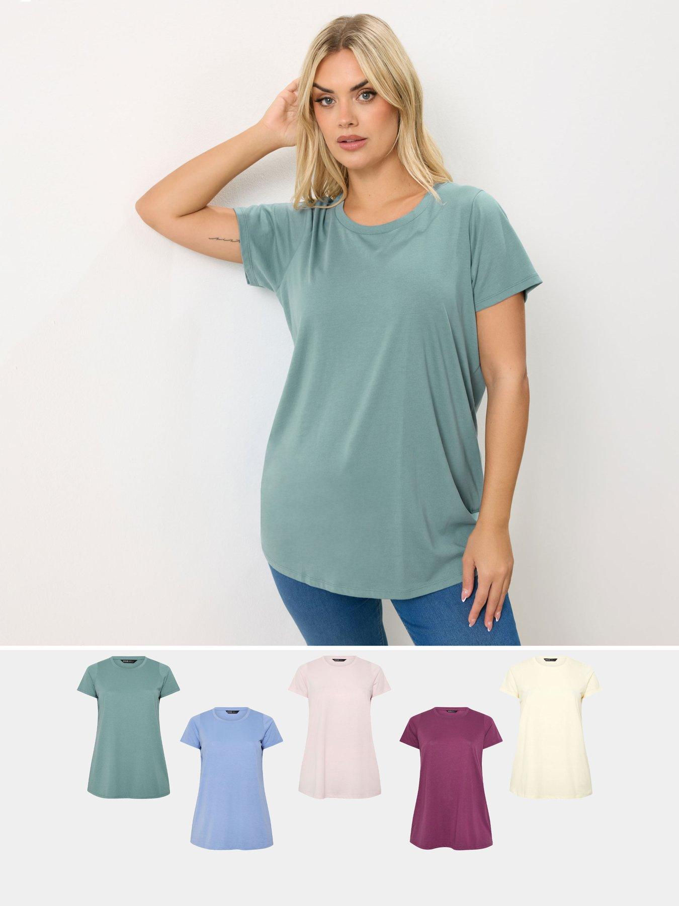yours-curve-5-pack-short-sleeve-core-t-shirts