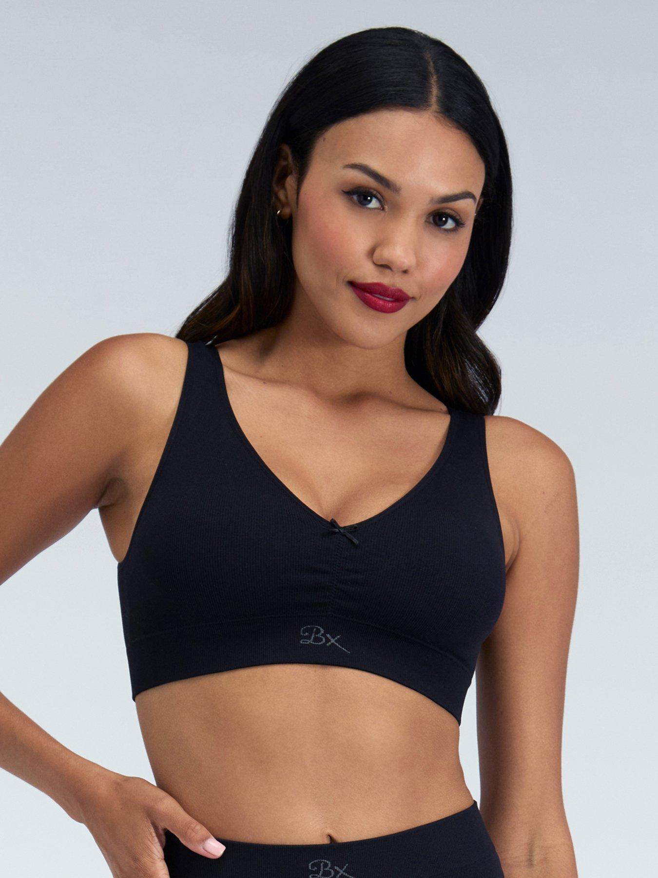 Boux Avenue Rib Seamless Ruche Bralette - Black