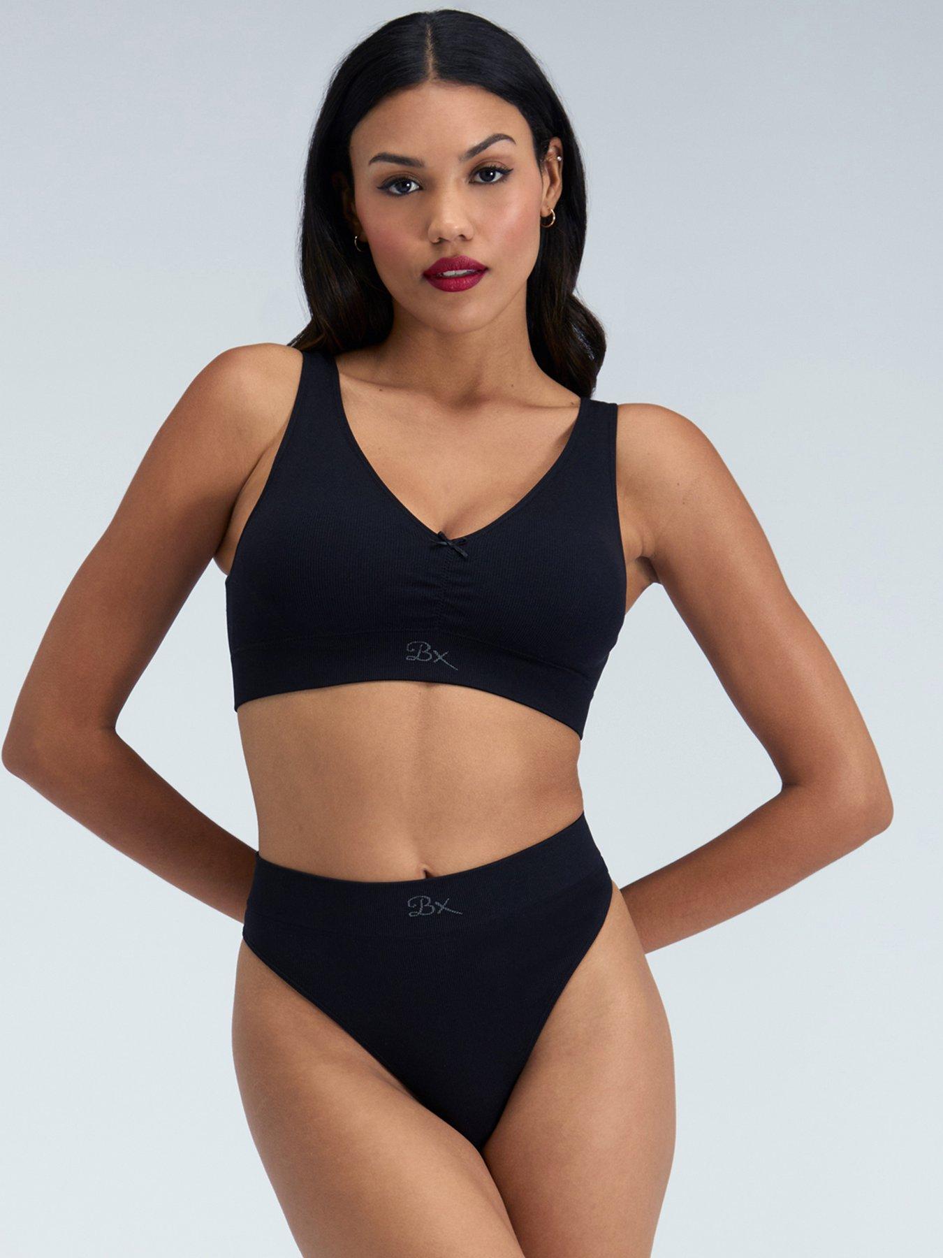 Image 3 of 5 of Boux Avenue Rib Seamless Thongs - Black