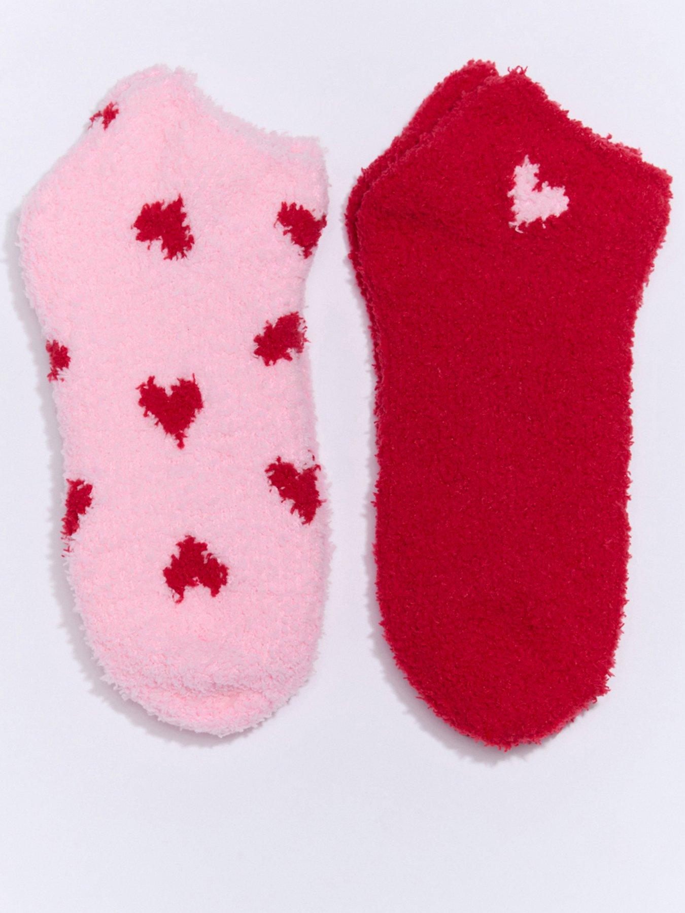 Boux Avenue Heart 2 Pack Trainer Socks - Red