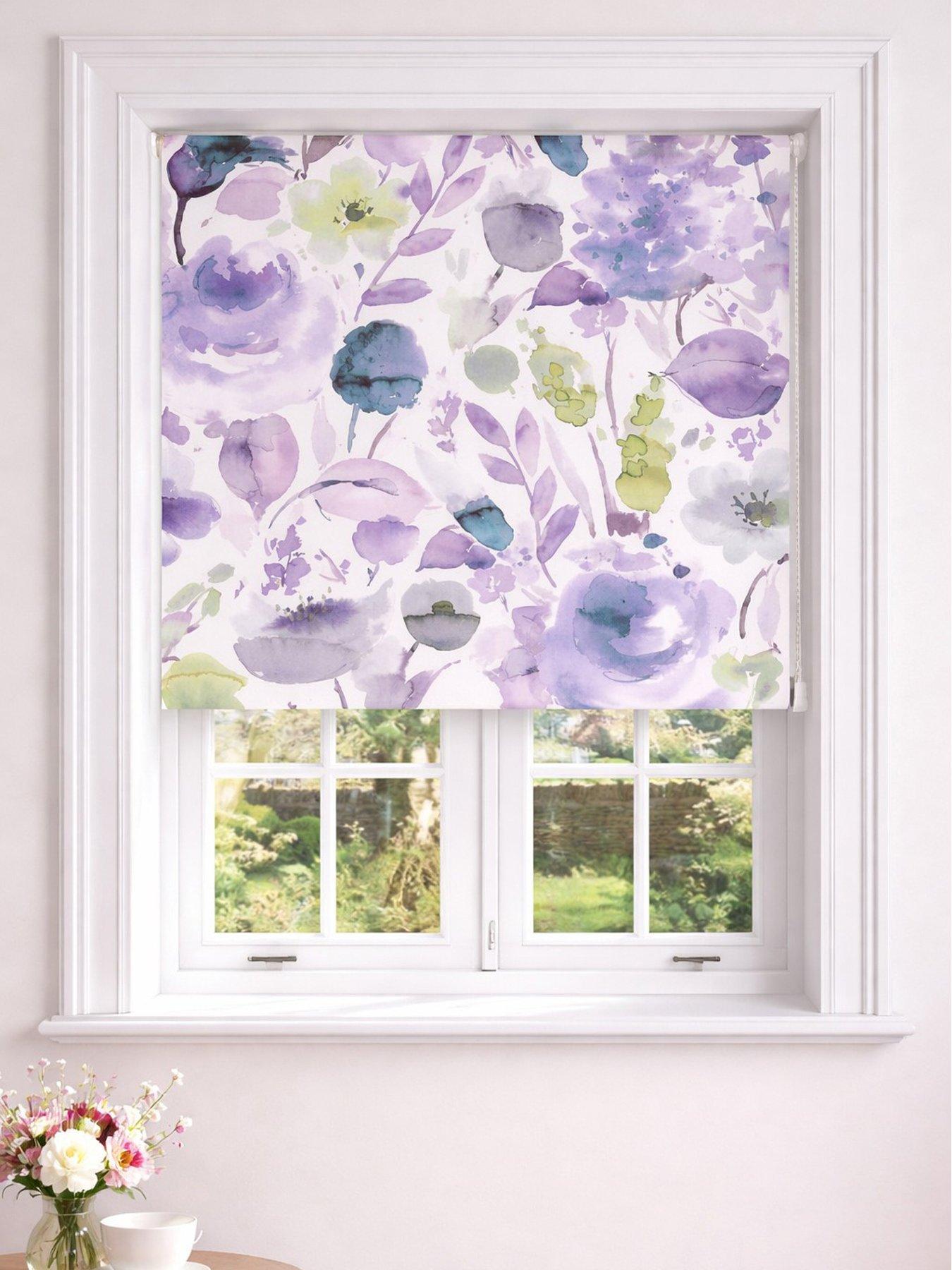 Image 5 of 6 of The Very Collection Painted Floral Roller Blind 150x160 - Winter