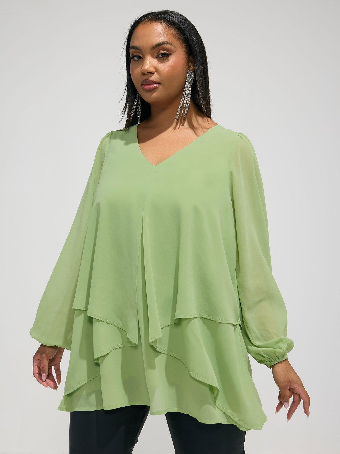 Yours Curve Long Sleeve Layered Blouse