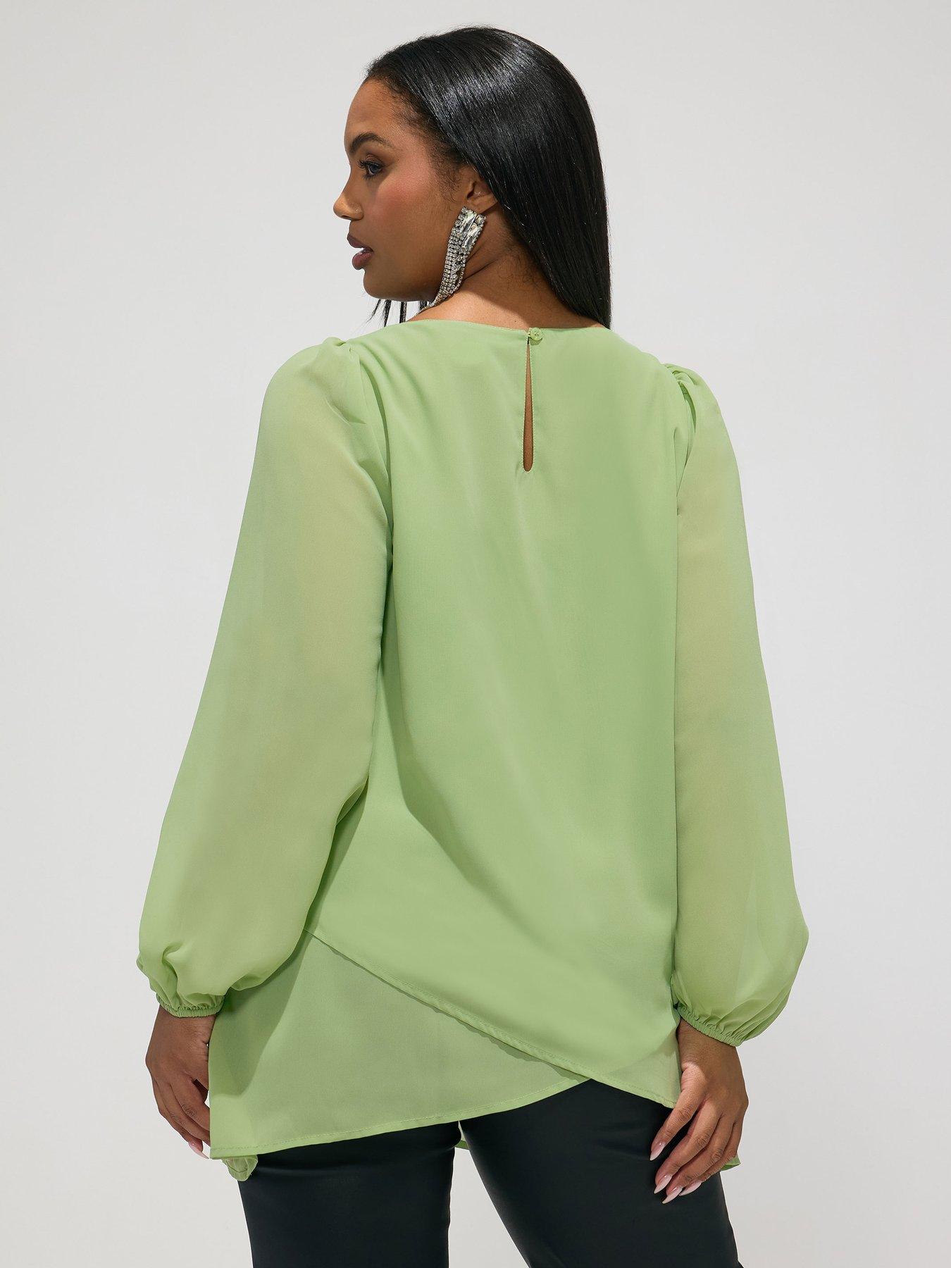 Image 2 of 5 of Yours Curve Long Sleeve Layered Blouse