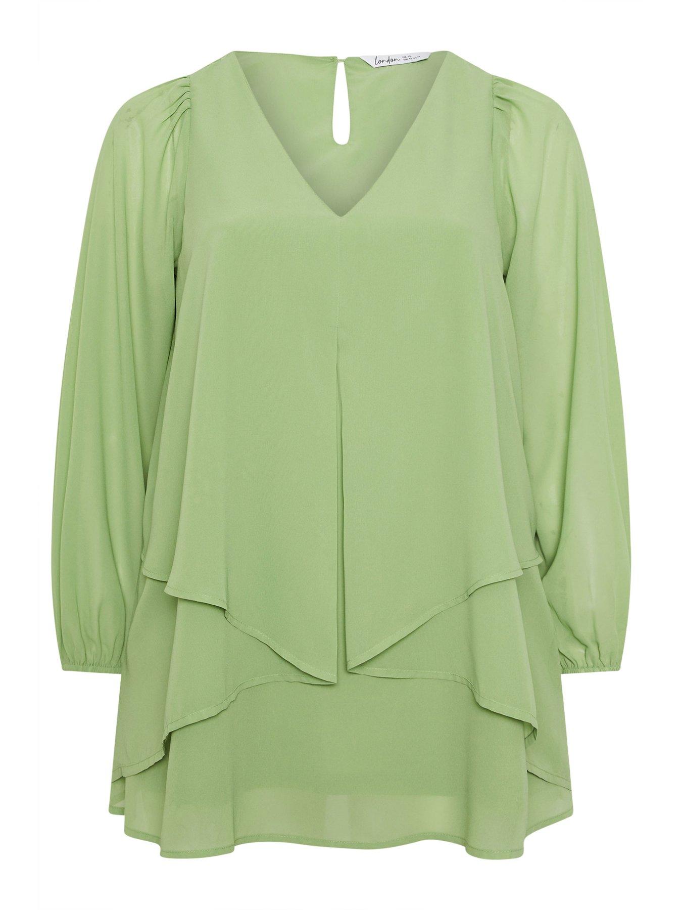Image 5 of 5 of Yours Curve Long Sleeve Layered Blouse