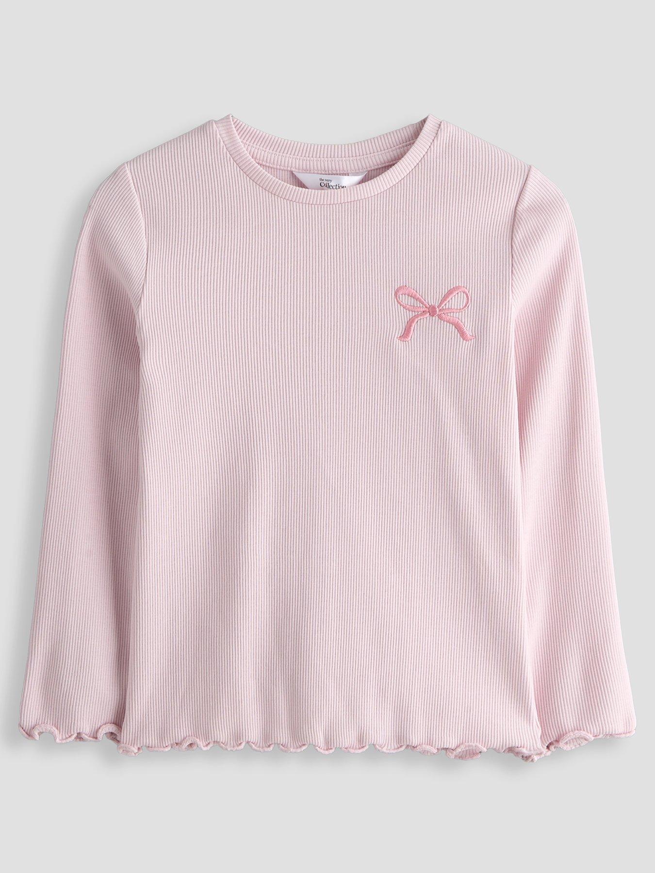 Image 3 of 5 of The Very Collection Girls Rib Long Sleeve Basic Tshirts