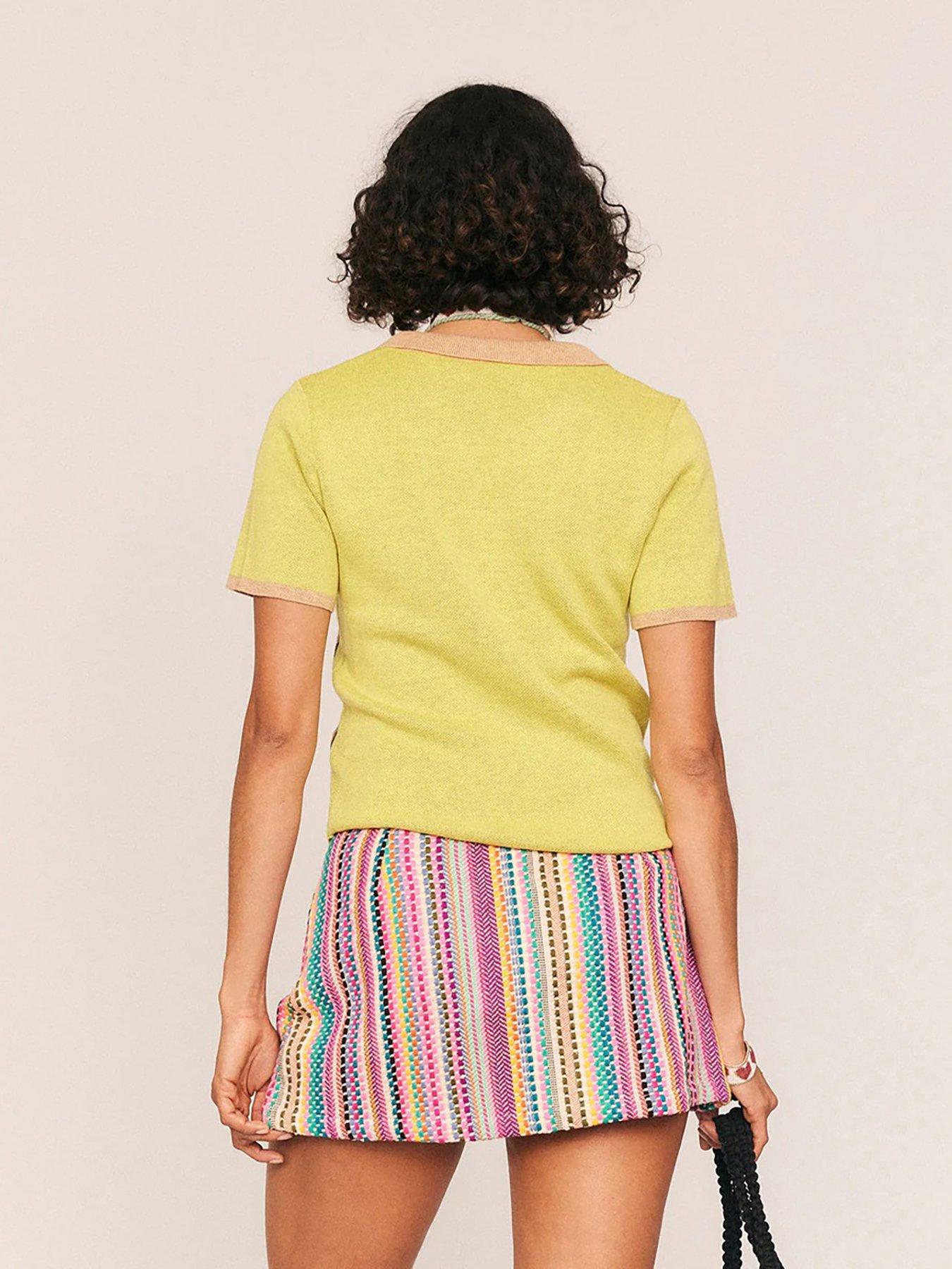 Image 2 of 3 of Summery My Little Lamb Intarsia Knit T-Shirt - Yellow