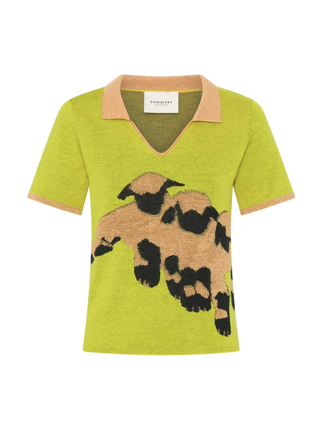 Image 3 of 3 of Summery My Little Lamb Intarsia Knit T-Shirt - Yellow