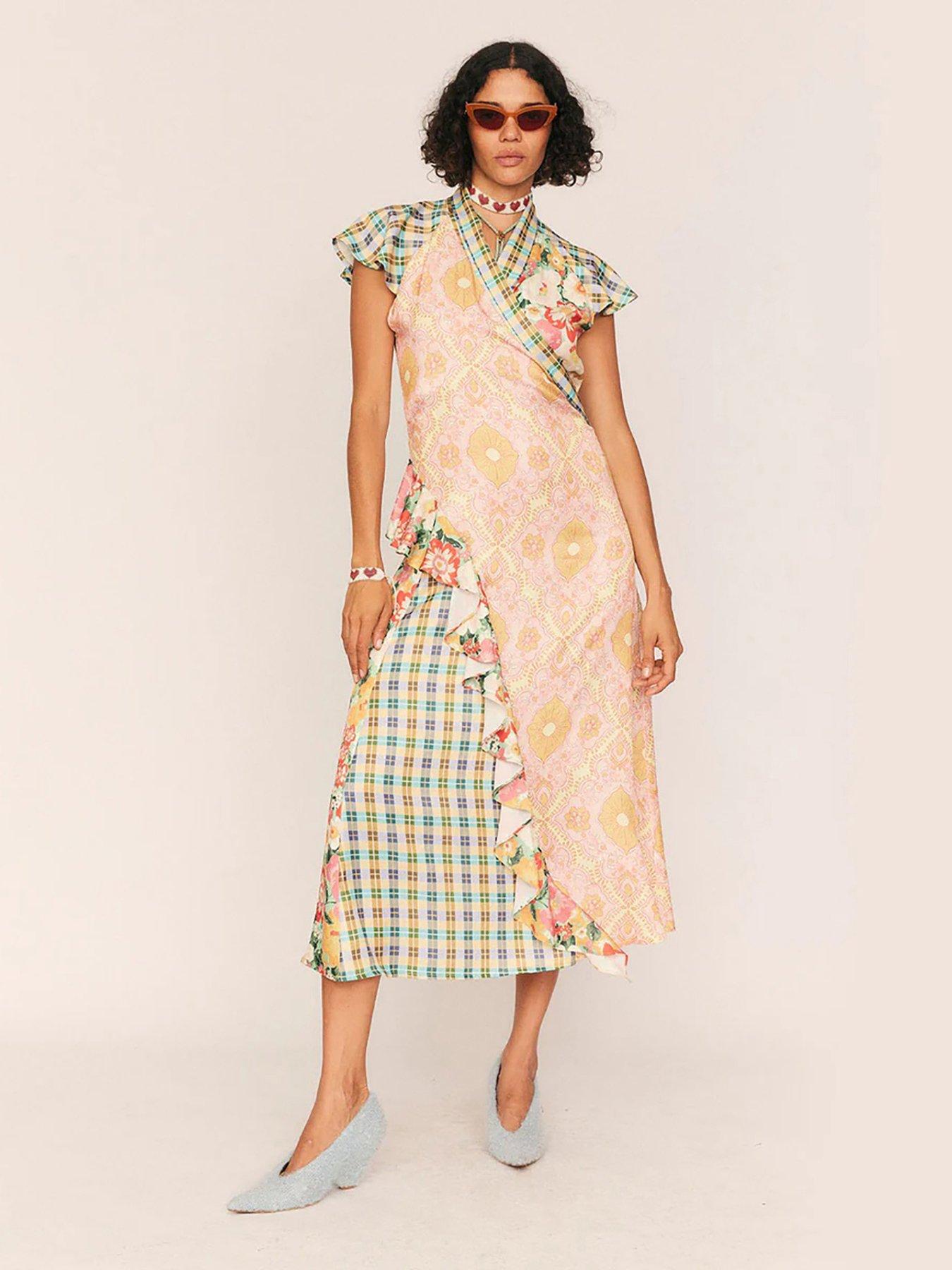 Summery Leni Spliced Print Wrap Dress - Multi