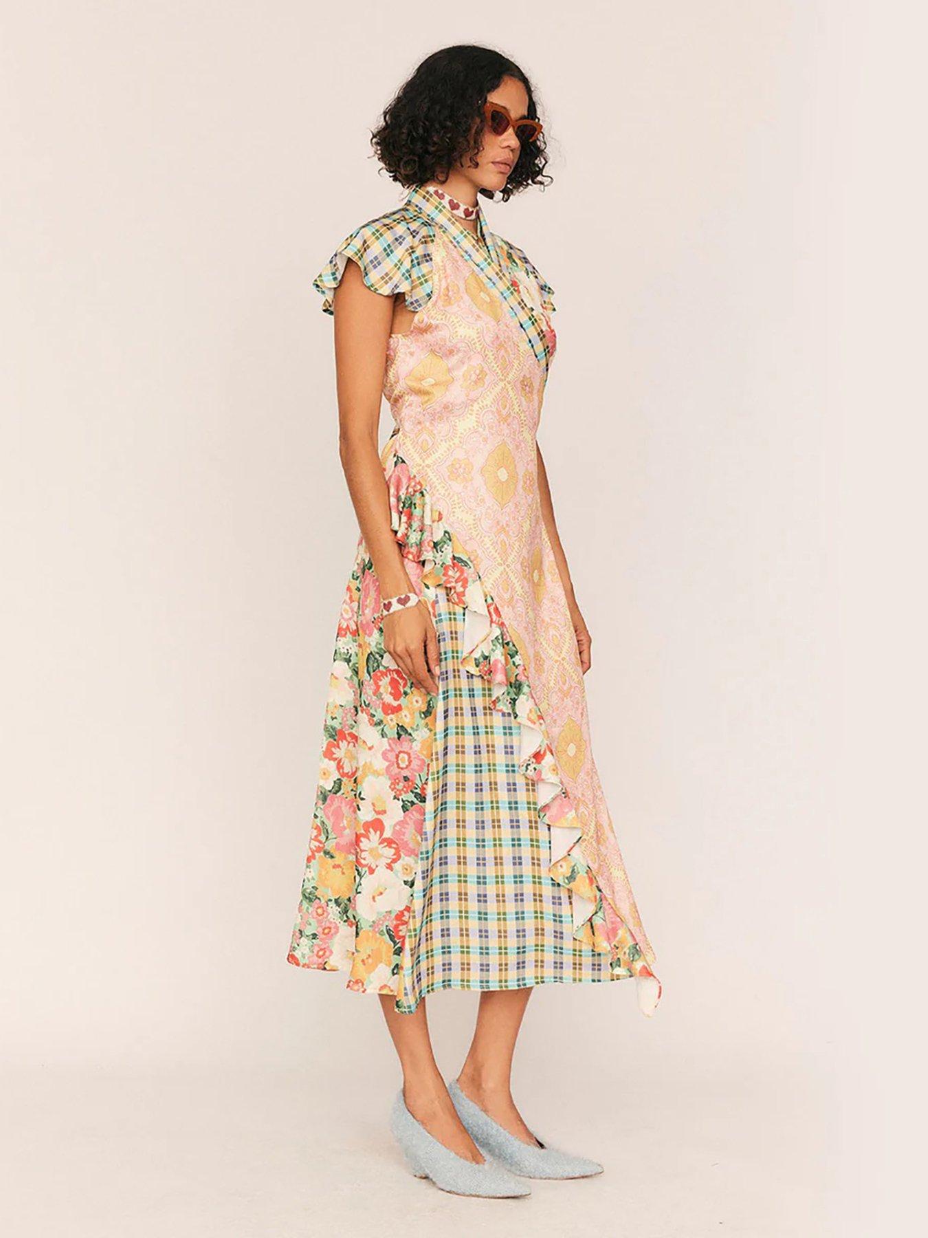 Image 3 of 4 of Summery Leni Spliced Wrap Dress