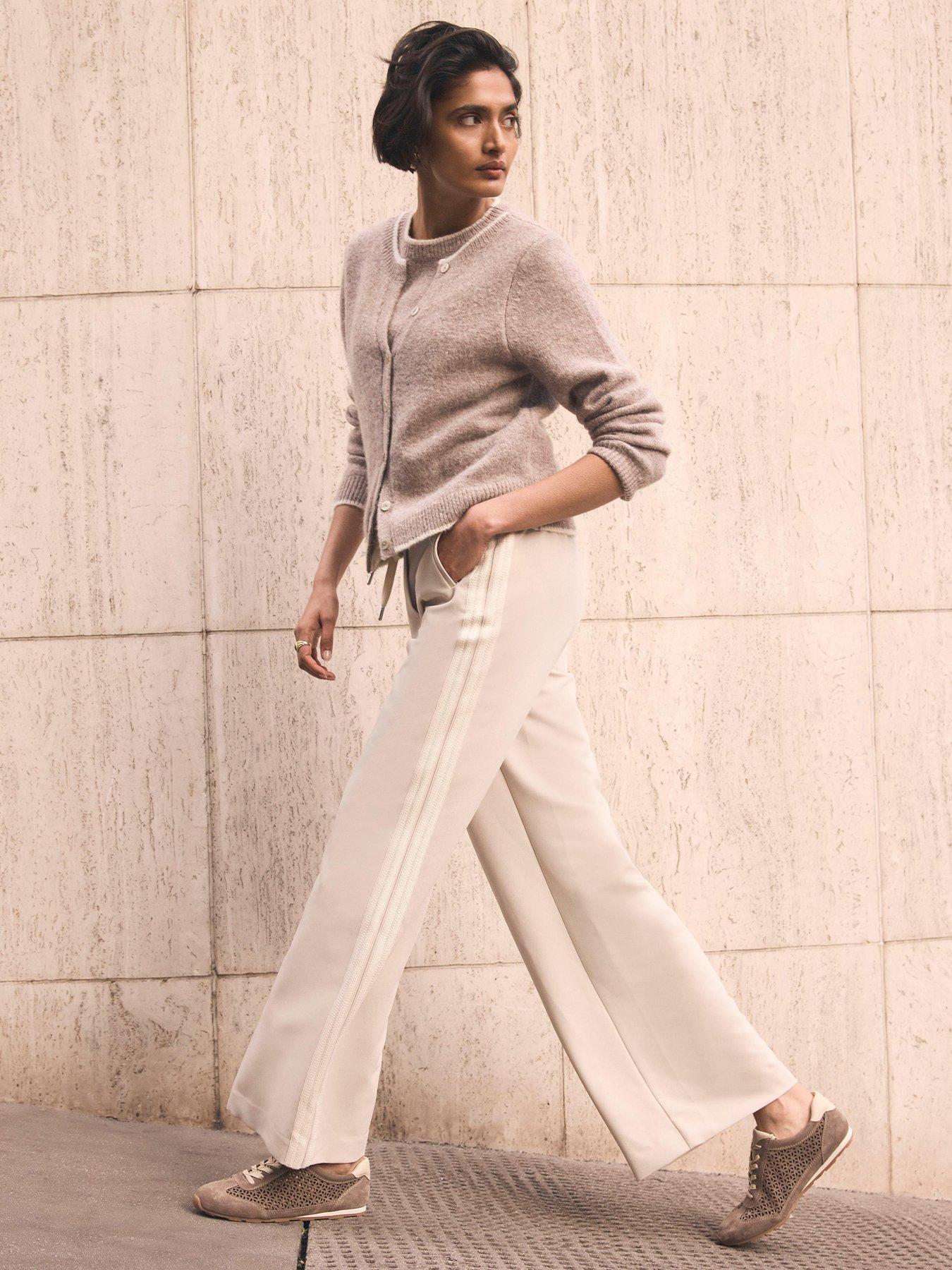 Image 2 of 6 of Mint Velvet Neutral Side Stripe Trouser - Cream