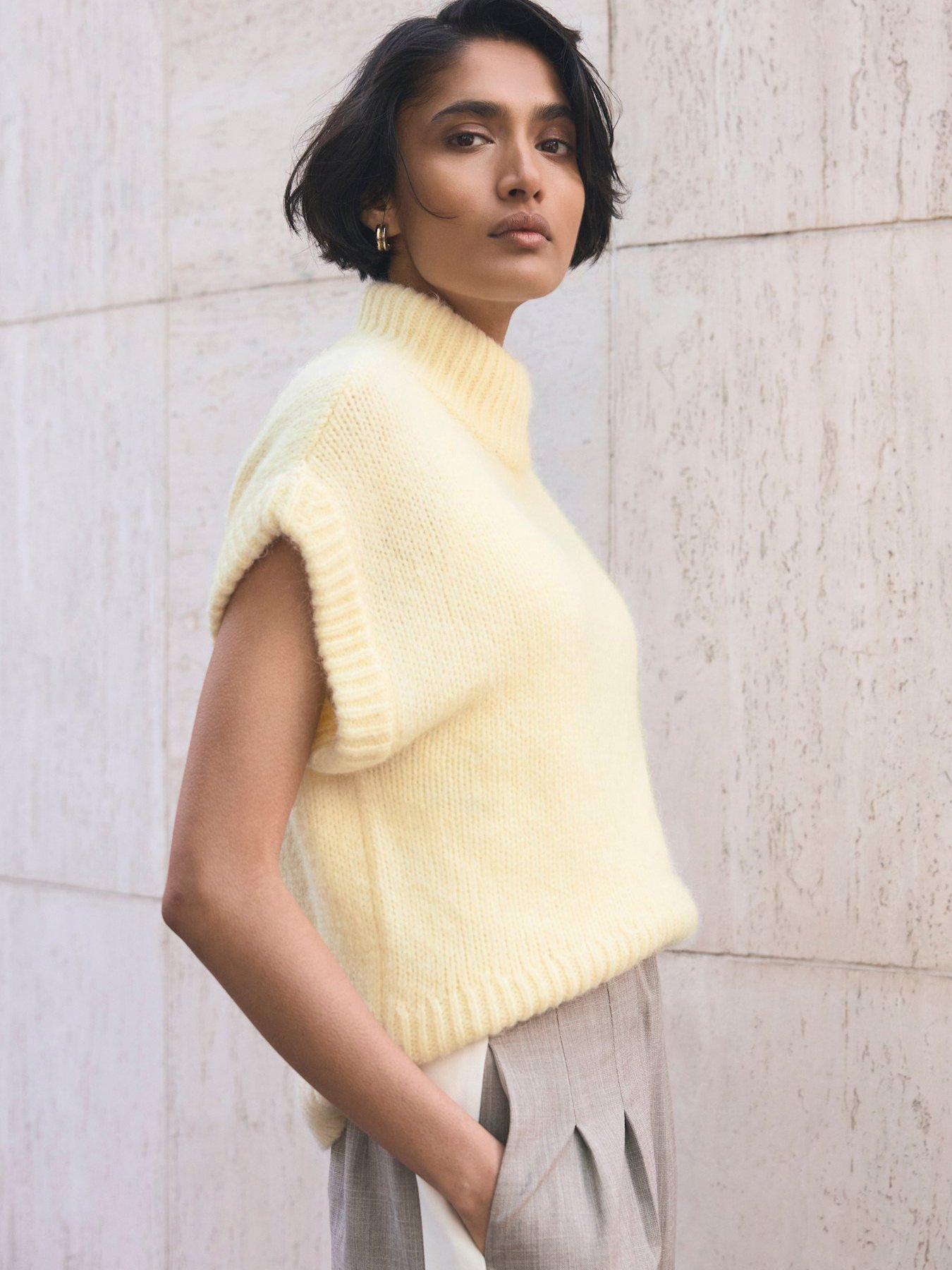 Mint Velvet Wool Blend Knit Top - Yellow