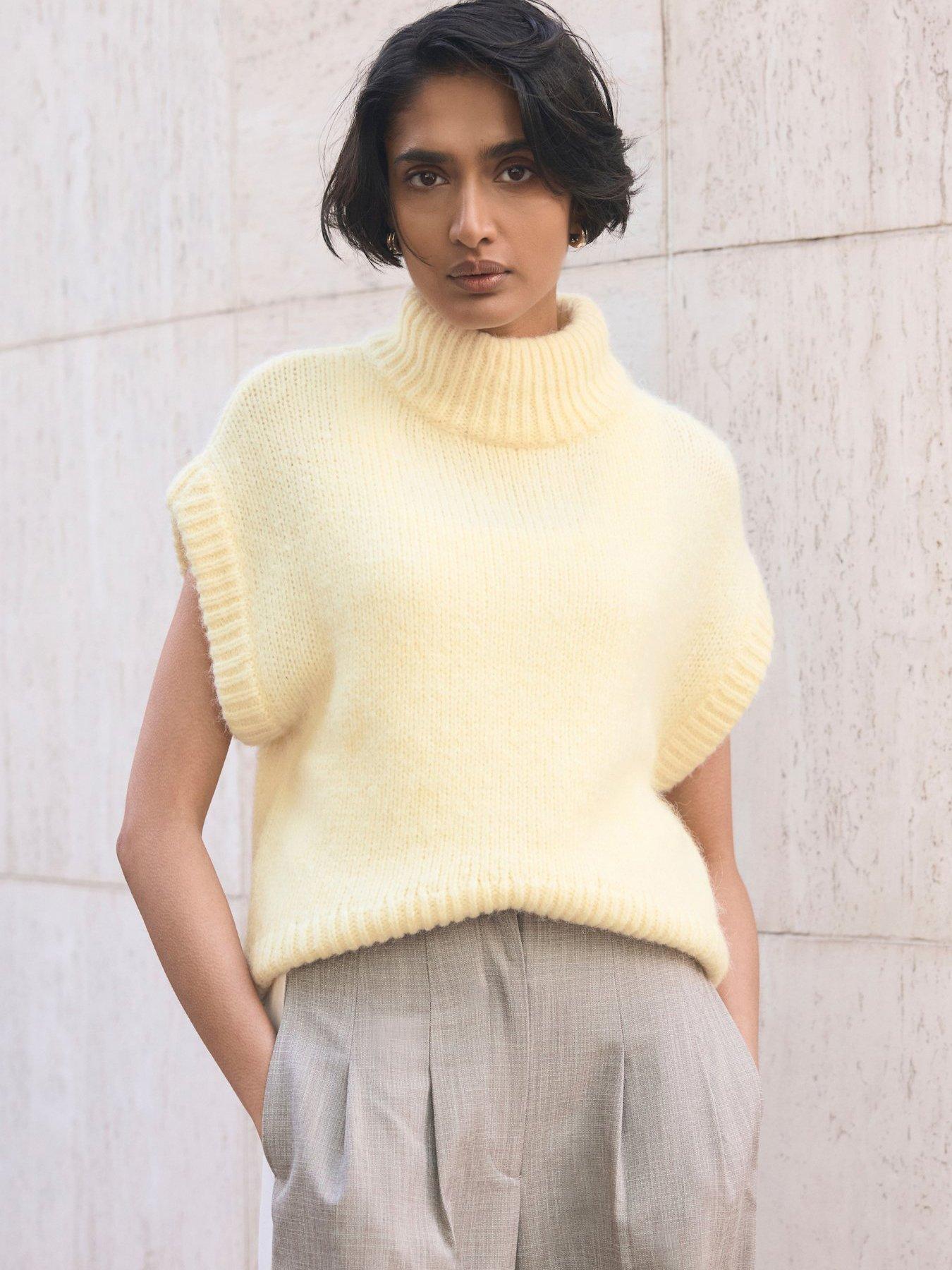 Image 2 of 4 of Mint Velvet Wool Blend Knit Top - Yellow